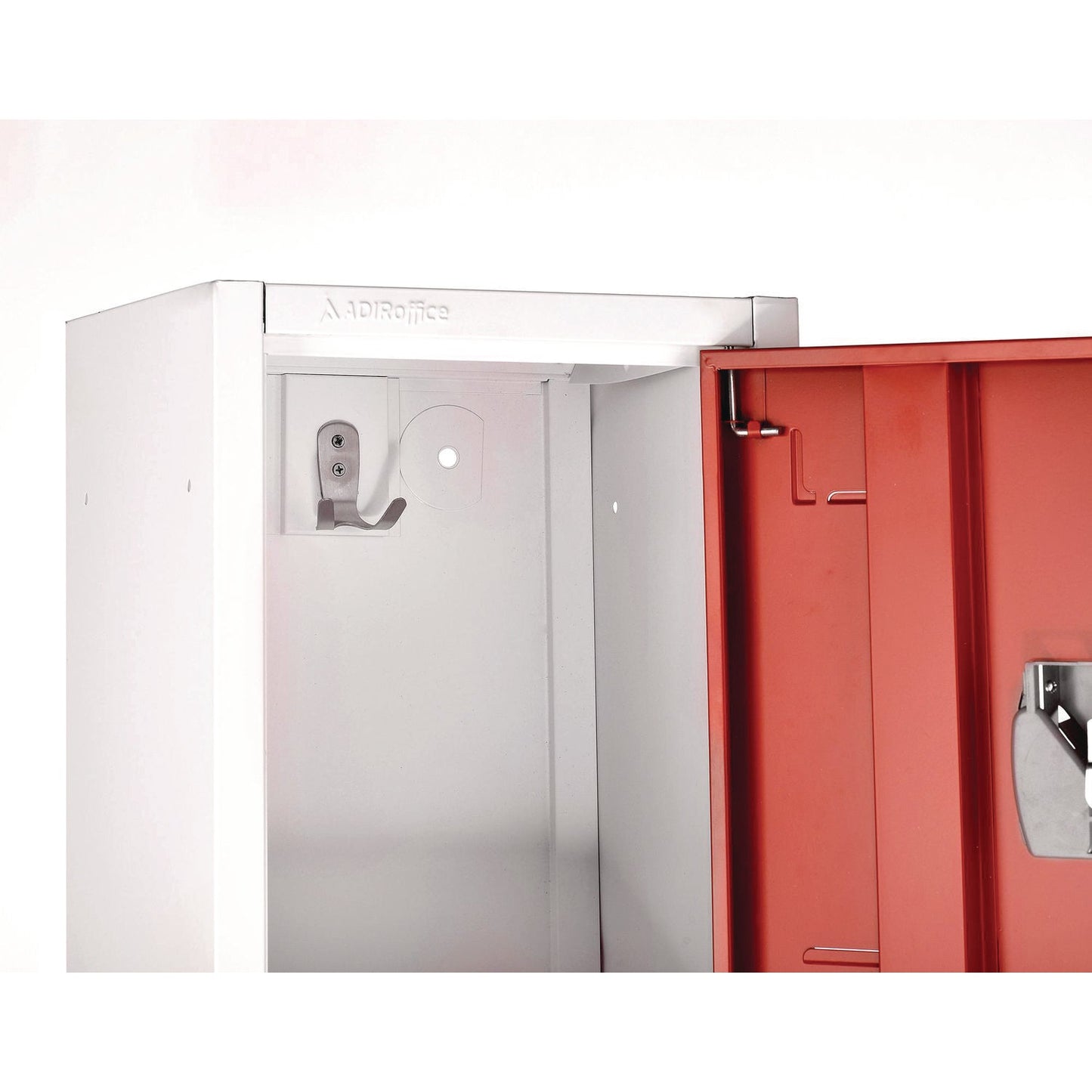 AdirOffice Steel Storage Locker, 2 Compartment, 12 x 12 x 72, Red