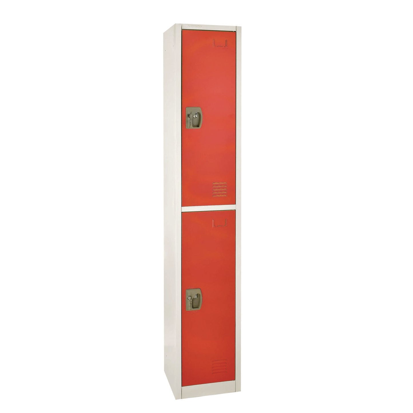 AdirOffice Steel Storage Locker, 2 Compartment, 12 x 12 x 72, Red
