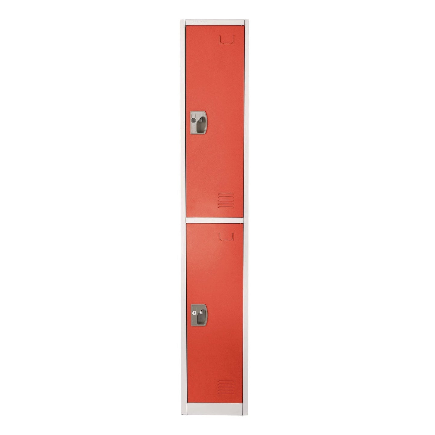 AdirOffice Steel Storage Locker, 2 Compartment, 12 x 12 x 72, Red