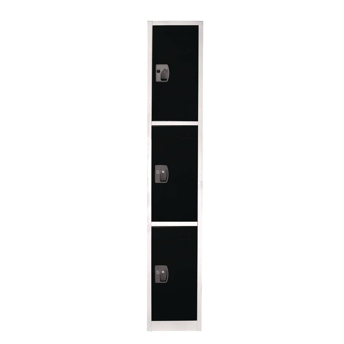 AdirOffice Steel Storage Locker, 3 Compartment, 12 x 12 x 72, Black