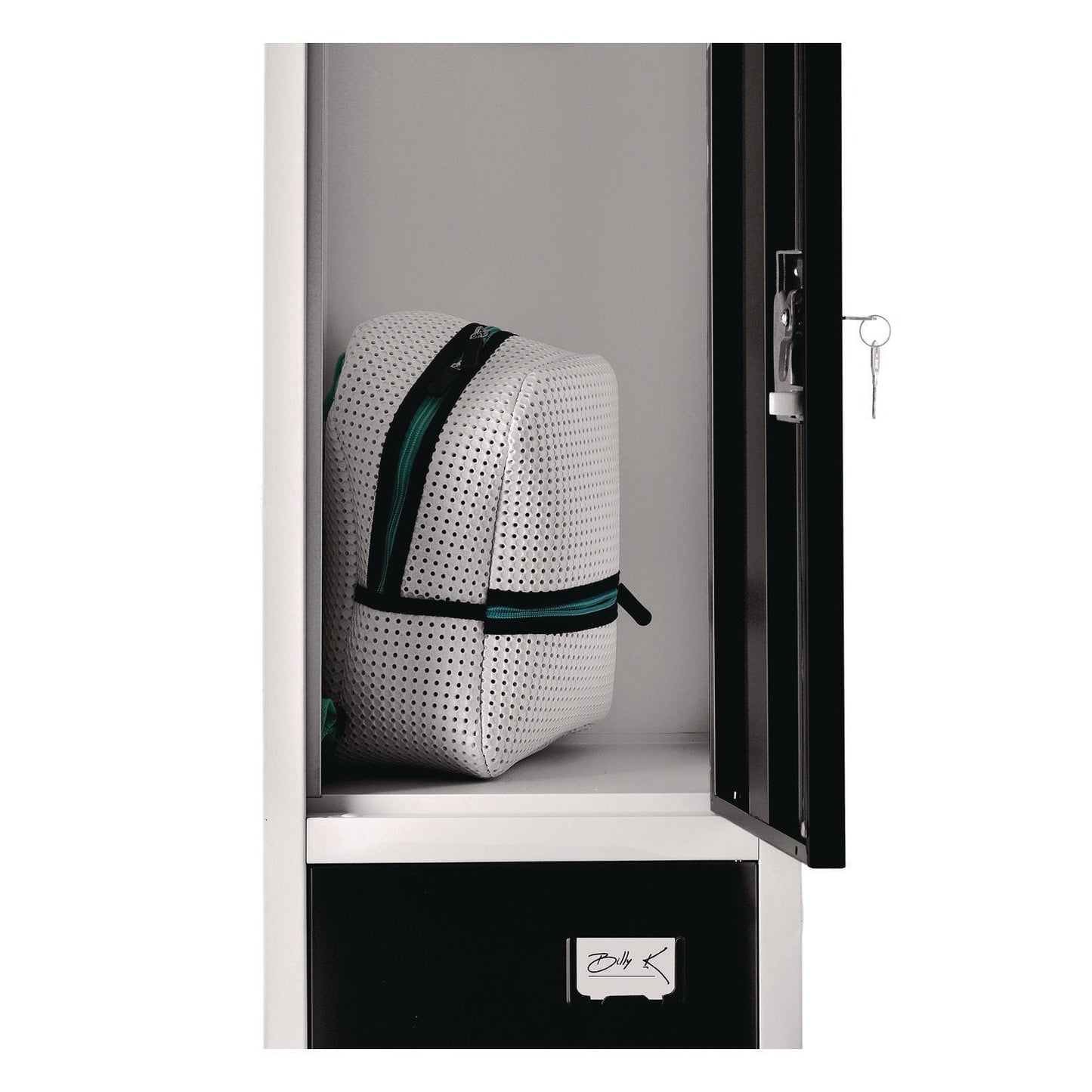 AdirOffice Steel Storage Locker, 3 Compartment, 12 x 12 x 72, Black