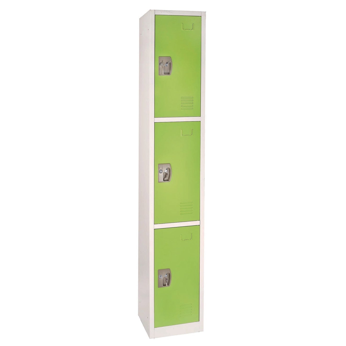 AdirOffice Steel Storage Locker, 3 Compartment, 12 x 12 x 72, Green