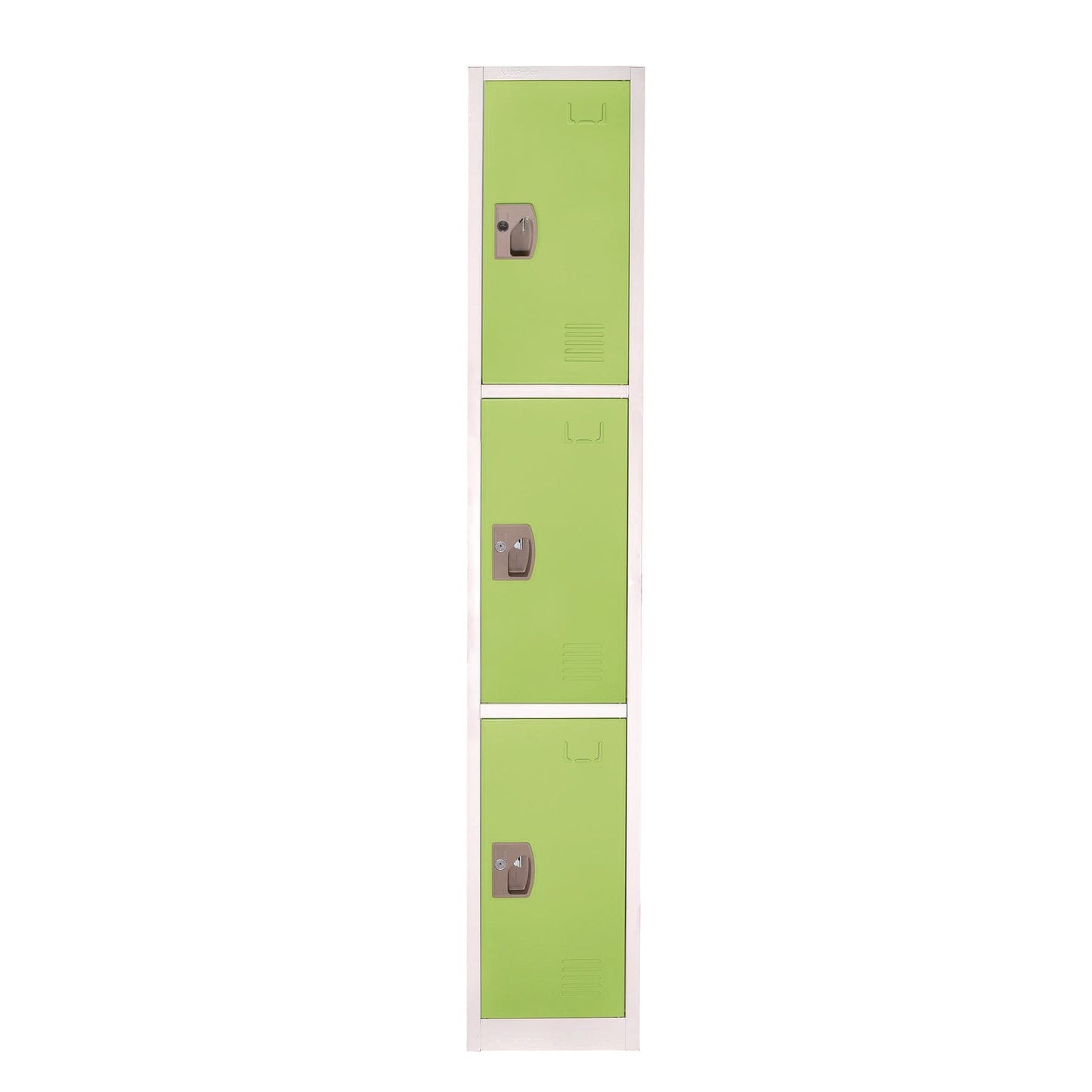 AdirOffice Steel Storage Locker, 3 Compartment, 12 x 12 x 72, Green