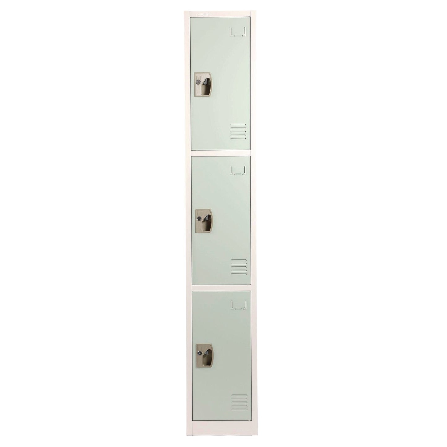 AdirOffice Steel Storage Locker, 3 Compartment, 12 x 12 x 72, Misty Green