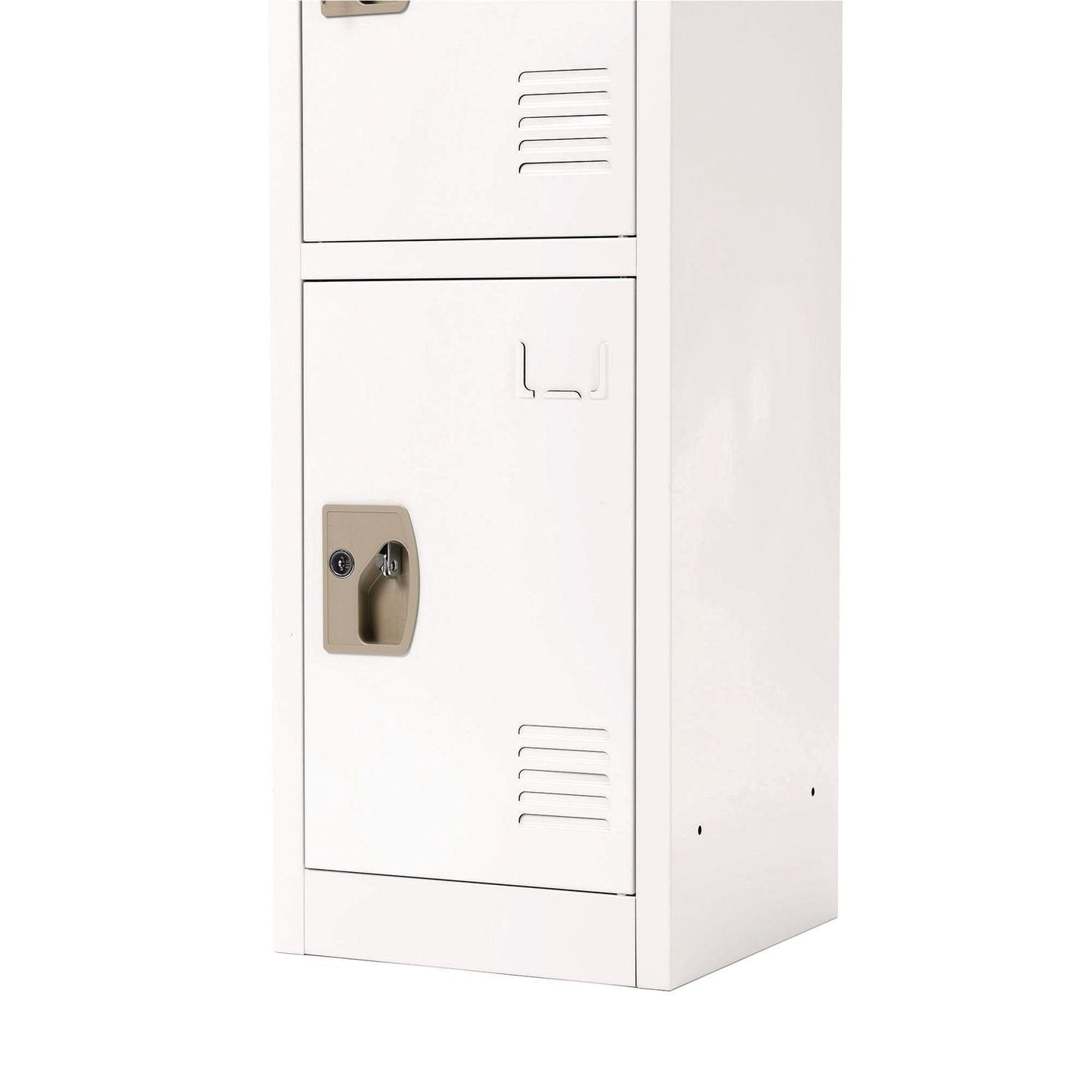 AdirOffice Steel Storage Locker, 4 Compartment, 12 x 12 x 72, White