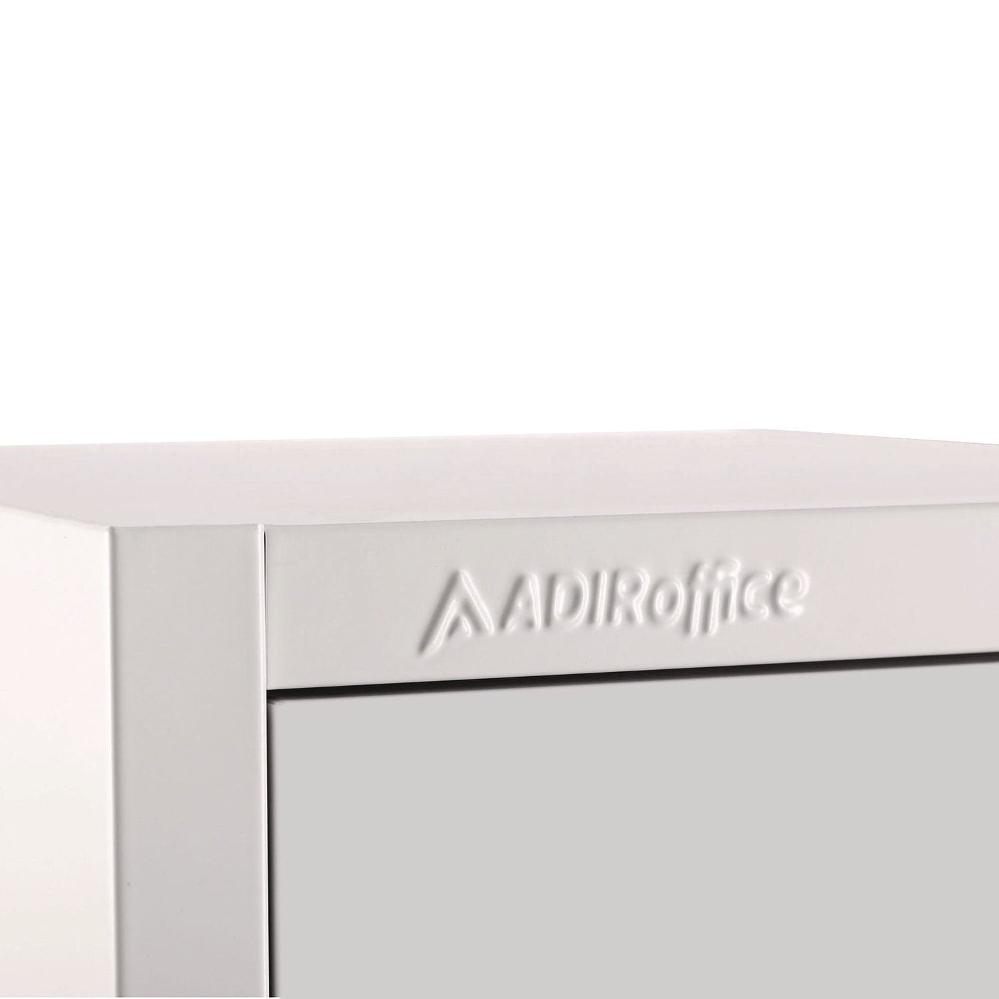AdirOffice Steel Storage Locker, 4 Compartment, 12 x 12 x 72, White