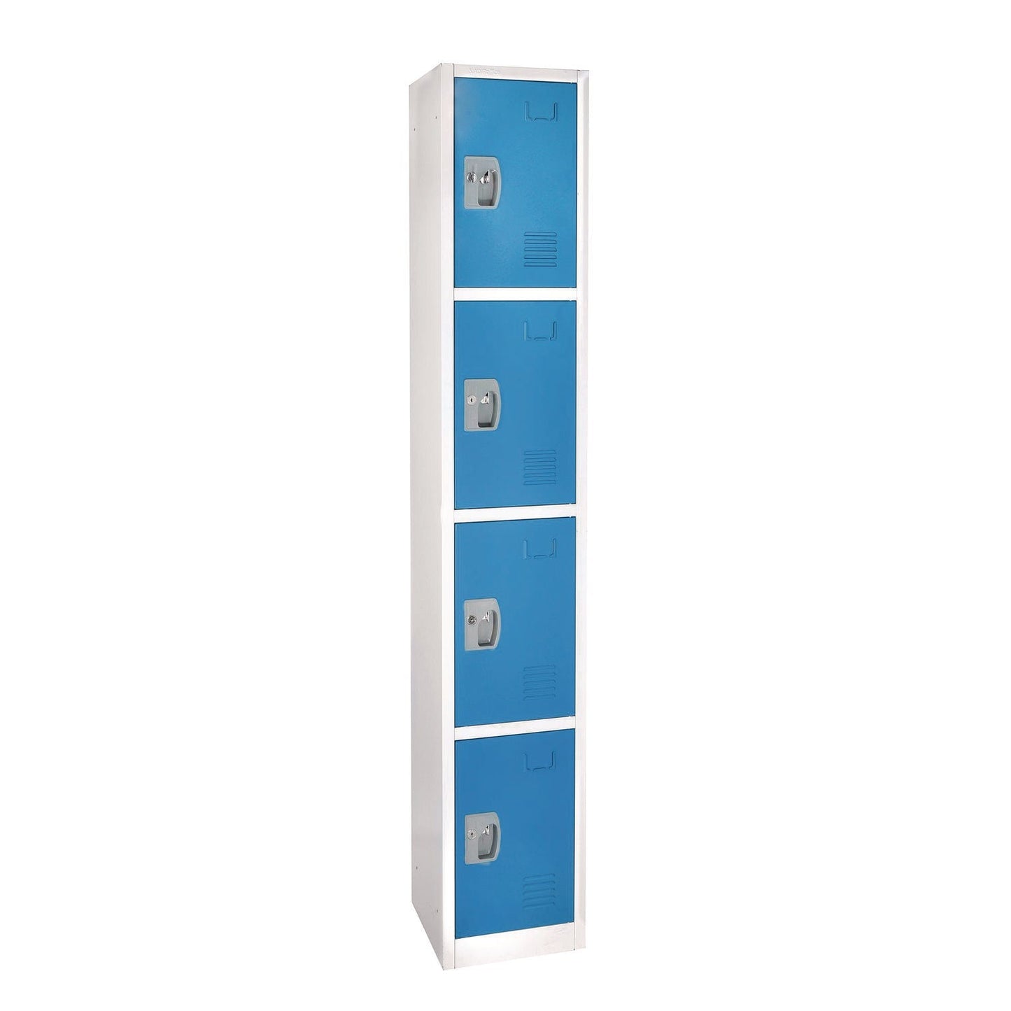 AdirOffice Steel Storage Locker, 4 Compartment, 12 x 12 x 72, Blue