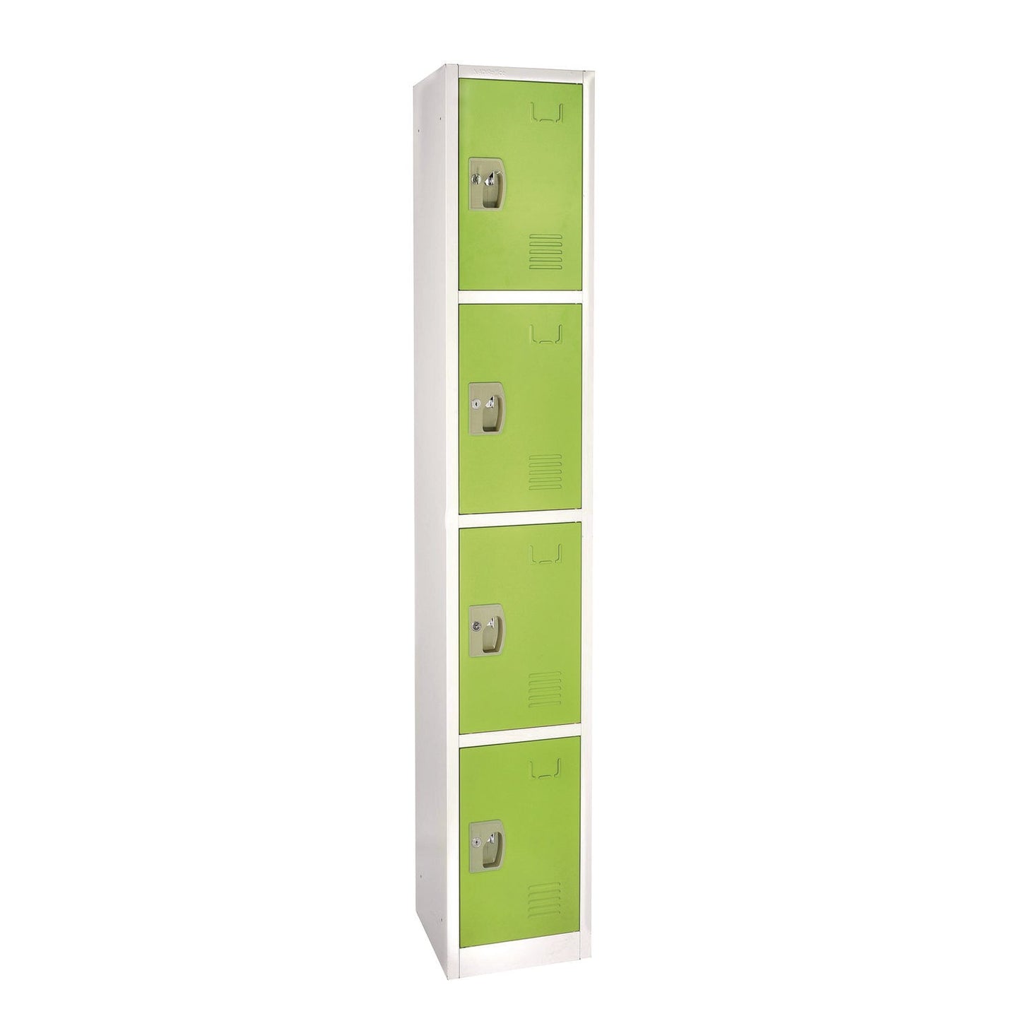 AdirOffice Steel Storage Locker, 4 Compartment, 12 x 12 x 72, Green