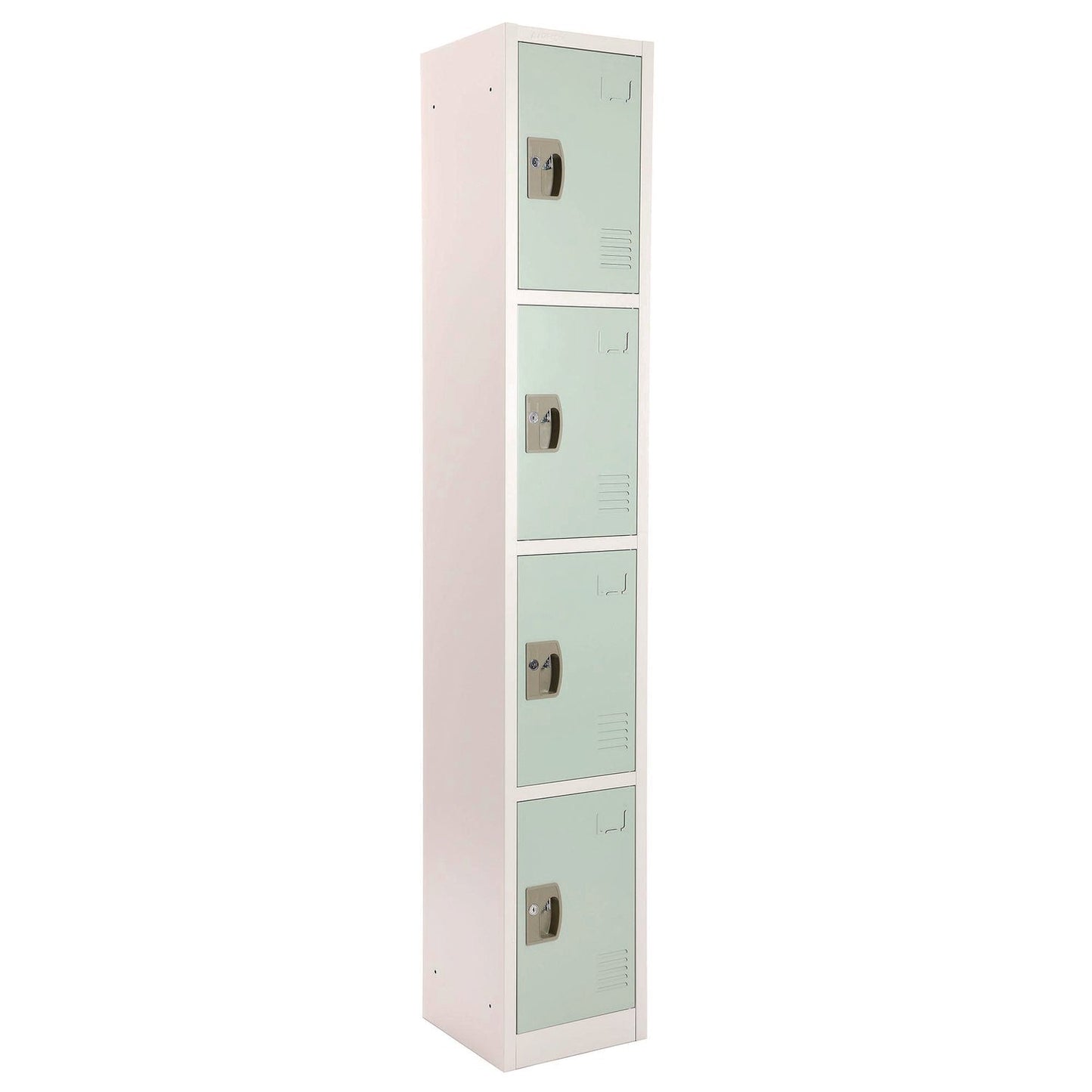 AdirOffice Steel Storage Locker, 4 Compartment, 12 x 12 x 72, Misty Green