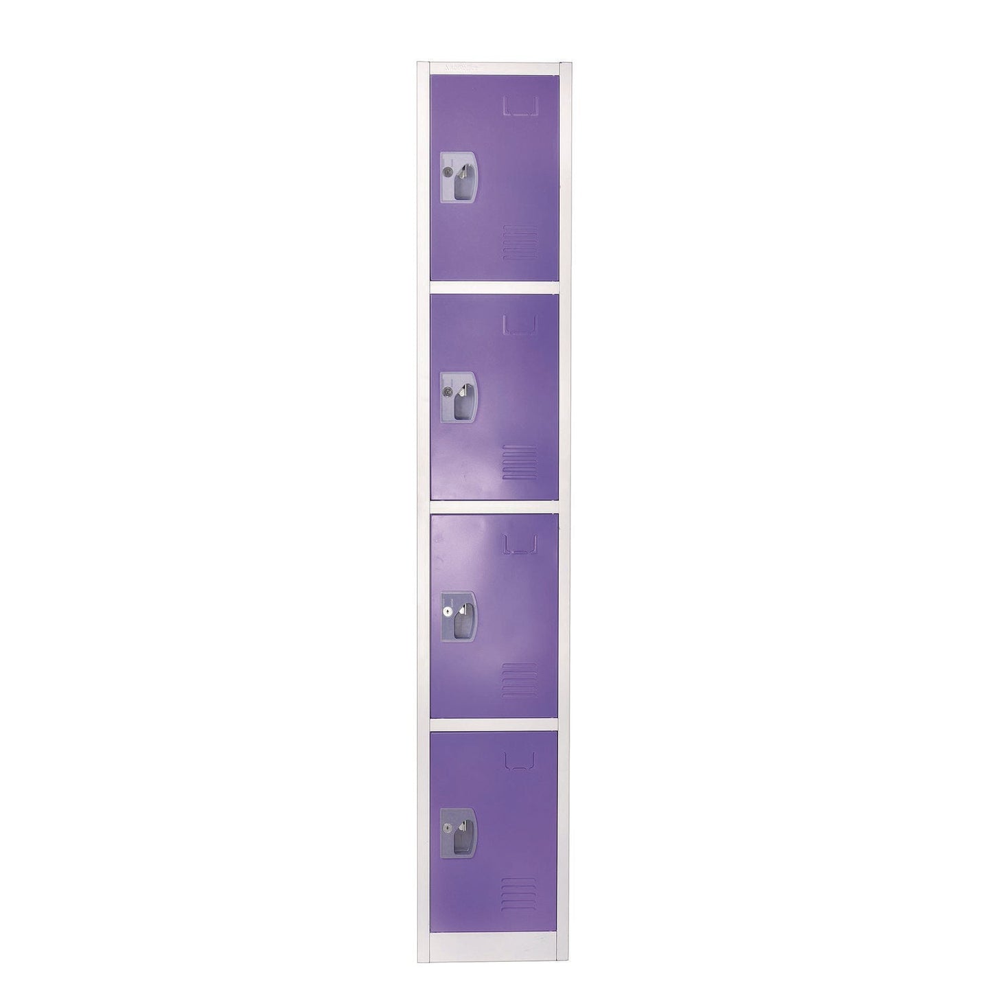 AdirOffice Steel Storage Locker, 4 Compartment, 12 x 12 x 72, Purple