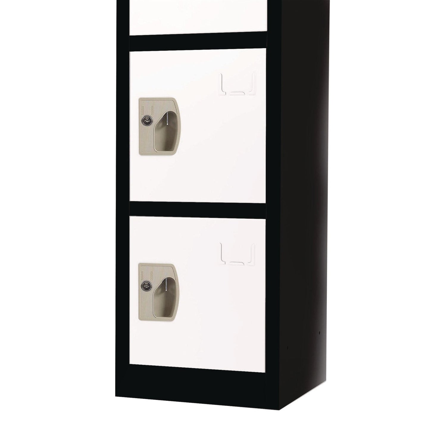 AdirOffice Steel Storage Locker, 6 Compartment, 12 x 12 x 72, Black Body/White Doors