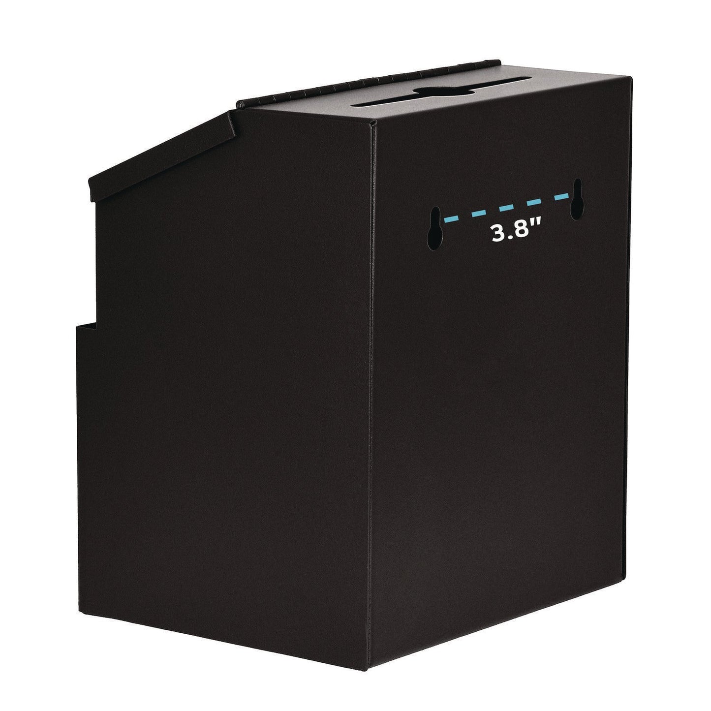 AdirOffice Wall Mountable Steel Suggestion Secure Drop Box with Key, 7 x 6 x 8.5, Stainless Steel 304, Black