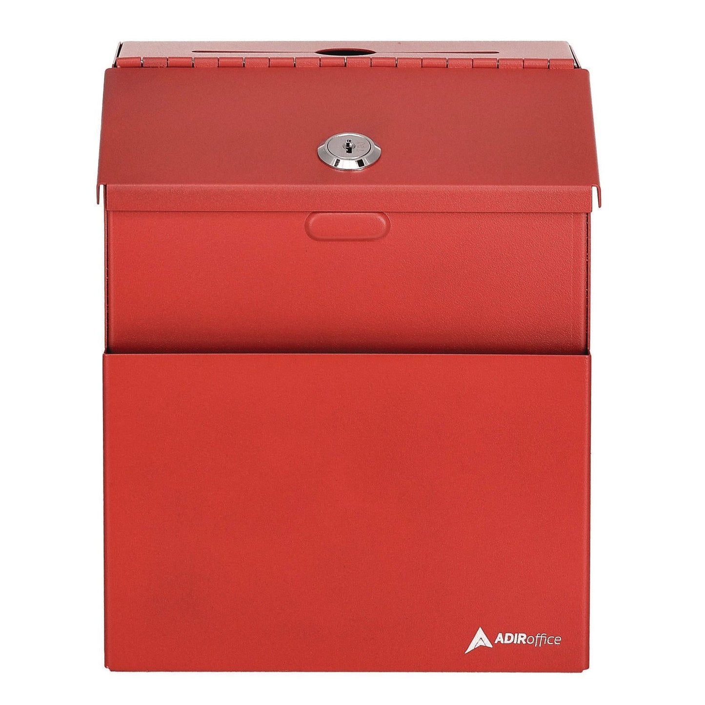AdirOffice Wall Mountable Steel Suggestion Secure Drop Box with Key, 7 x 6 x 8.5, Stainless Steel 304, Red