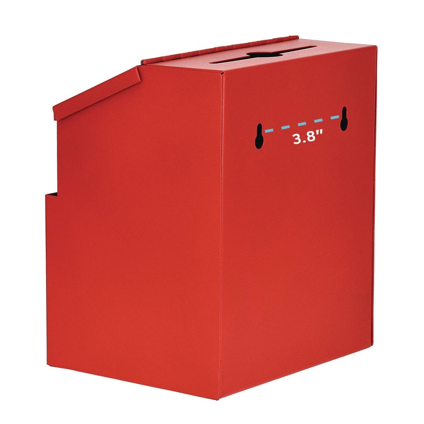 AdirOffice Wall Mountable Steel Suggestion Secure Drop Box with Key, 7 x 6 x 8.5, Stainless Steel 304, Red