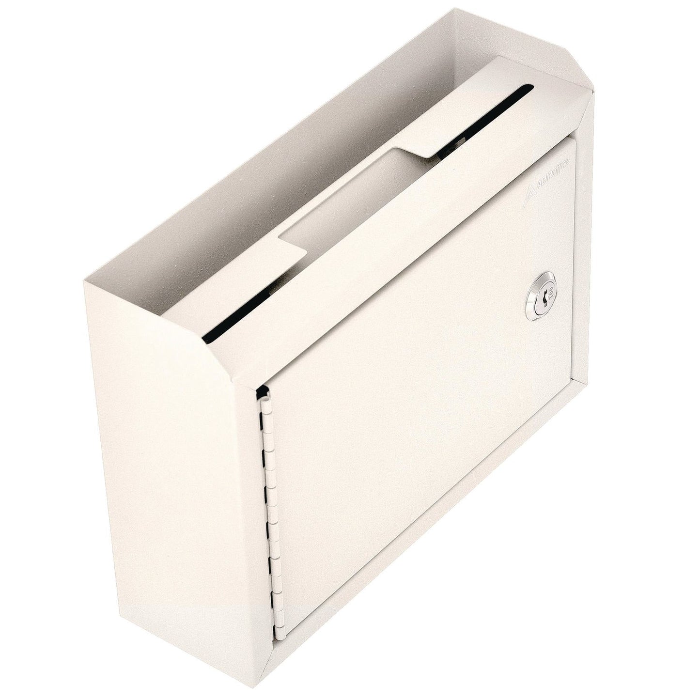 AdirOffice Medium Size Steel Multi-Purpose Secure Drop Box, 9.8 x 3.4 x 7.5, White