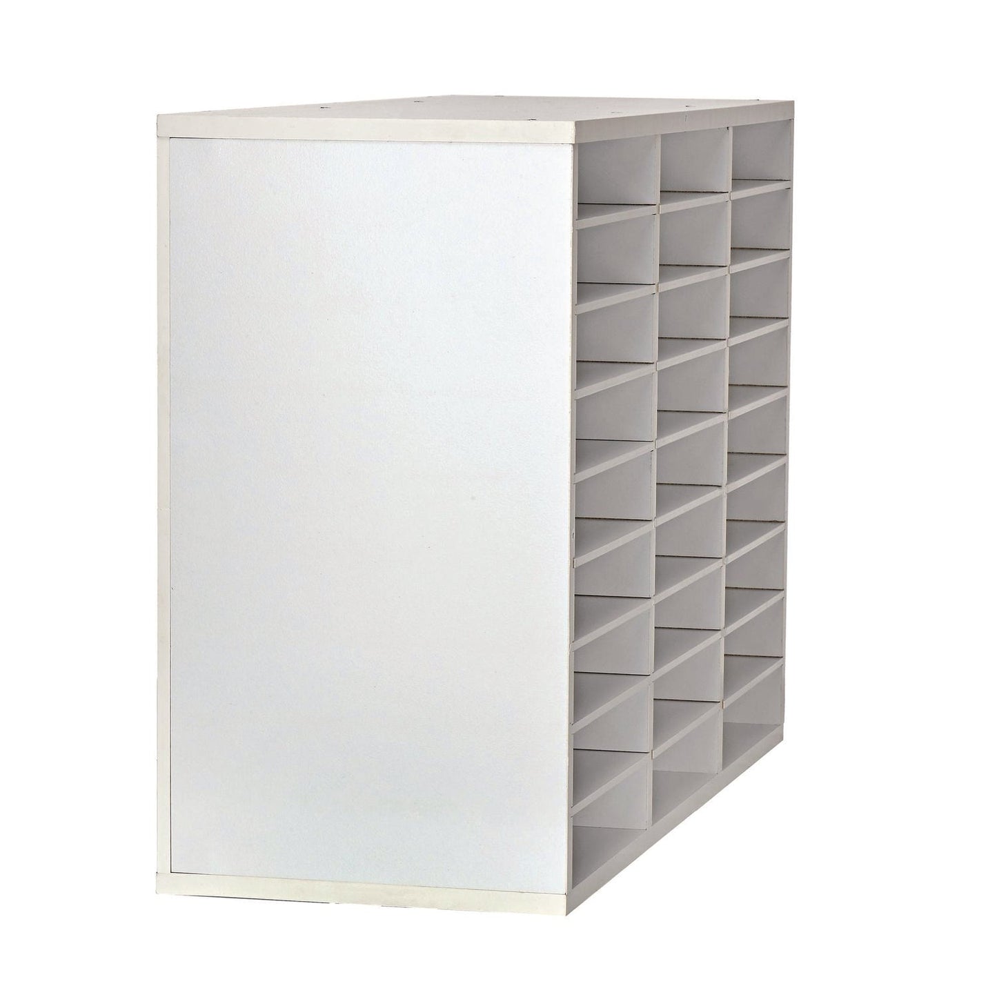 AdirOffice Wooden 27 Compartment Literature Organizer, 27 Sections, Letter Size, 31.49 x 11.81 x 21.65, White