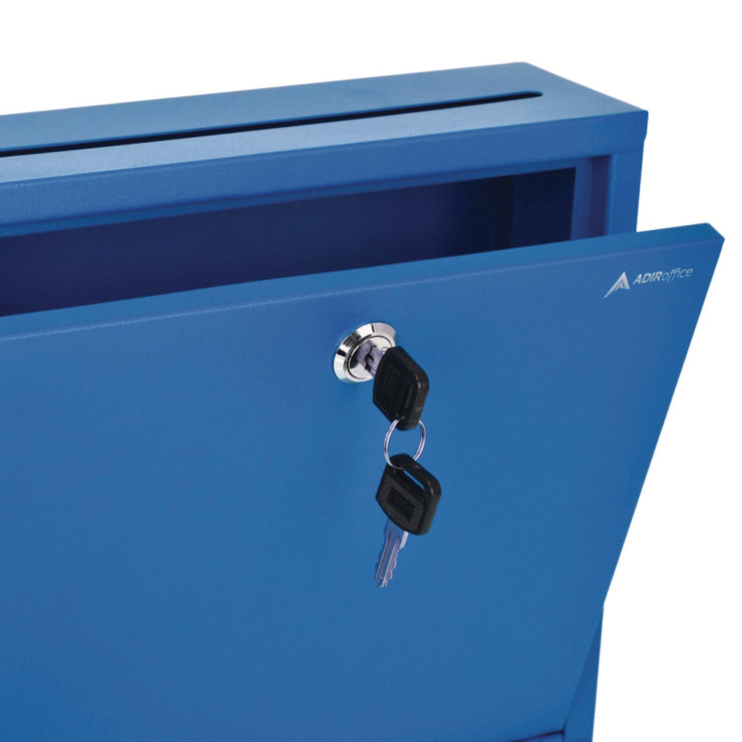 AdirOffice Large Size Steel Multi-Purpose Secure Drop Box, 12 x 3 x10, Blue