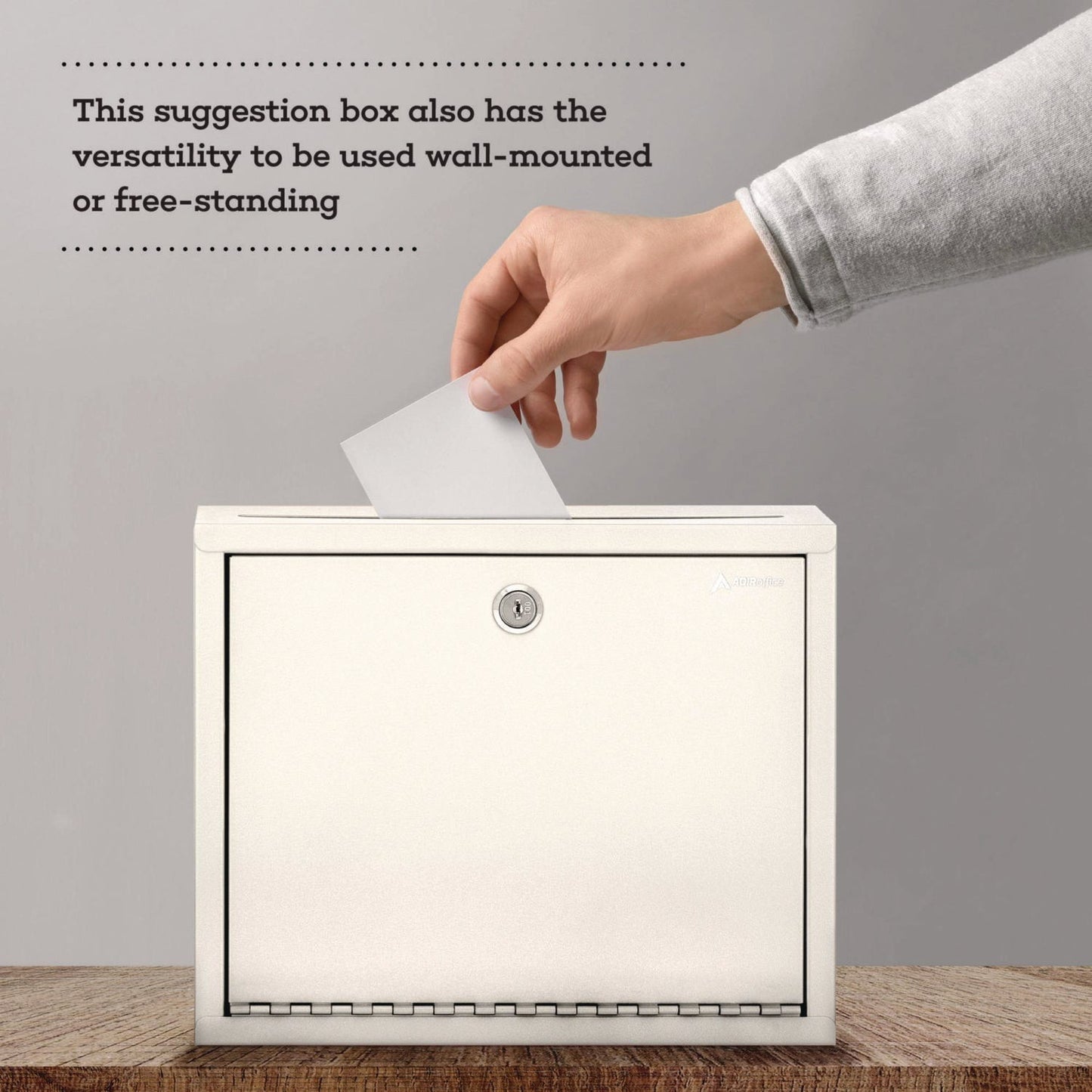 AdirOffice Large Size Steel Multi-Purpose Secure Drop Box, 12 x 3 x 10, White