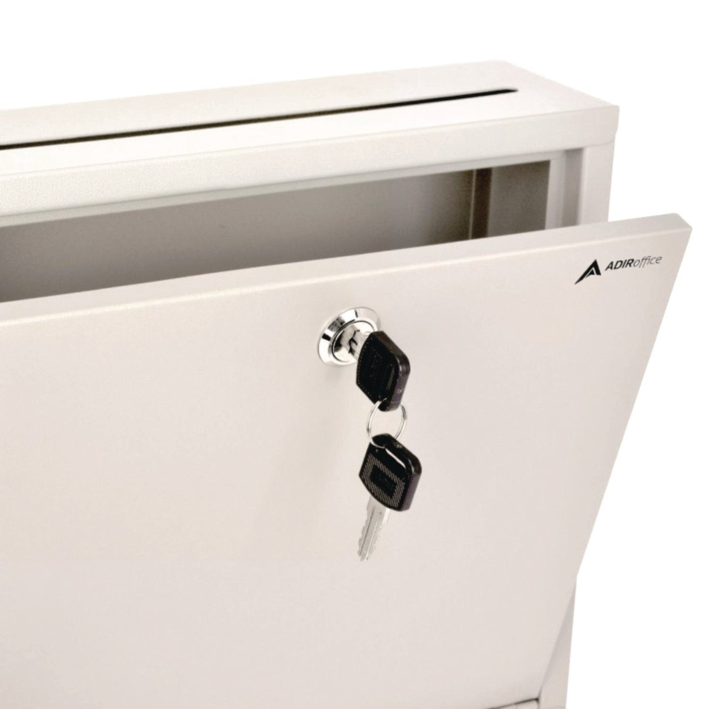 AdirOffice Large Size Steel Multi-Purpose Secure Drop Box, 12 x 3 x 10, White