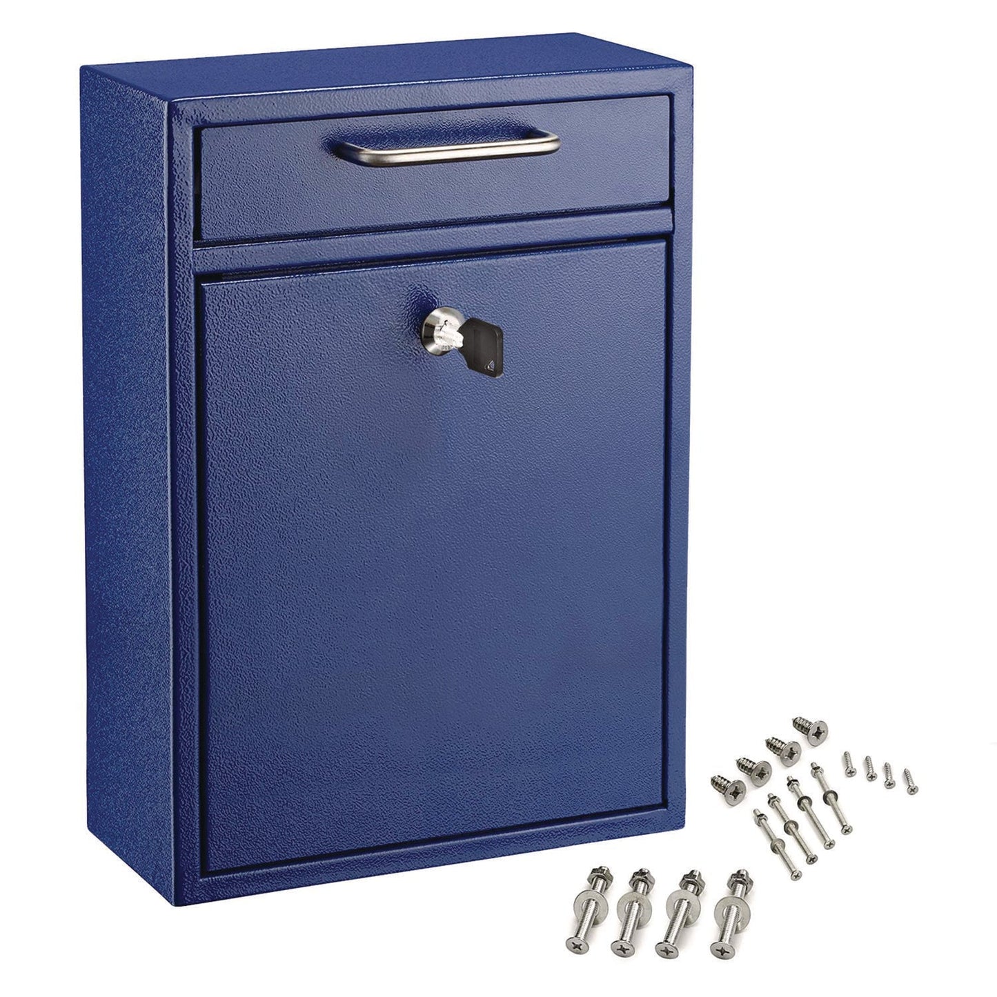 AdirOffice Large Ultimate Secure Drop Box Wall Mounted Mail Box, 11.2 x 4.7 x 16.2, Blue
