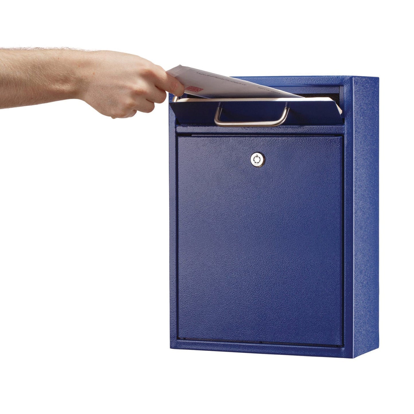 AdirOffice Large Ultimate Secure Drop Box Wall Mounted Mail Box, 11.2 x 4.7 x 16.2, Blue