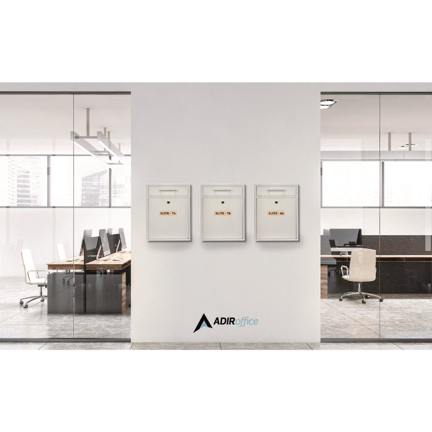 AdirOffice Large Ultimate Secure Drop Box Wall Mounted Mail Box, 11.2 x 4.7 x 16.2, White