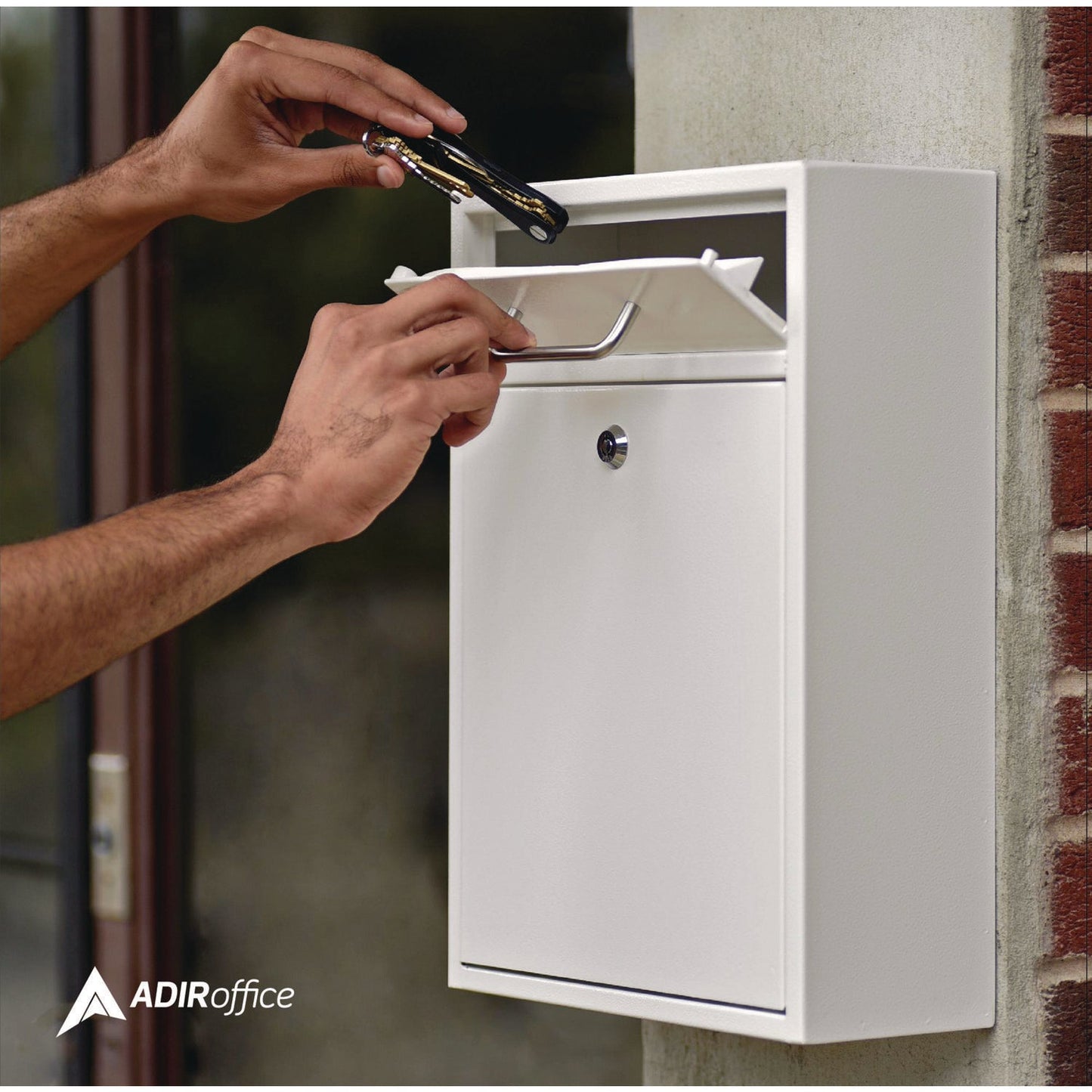 AdirOffice Large Ultimate Secure Drop Box Wall Mounted Mail Box, 11.2 x 4.7 x 16.2, White