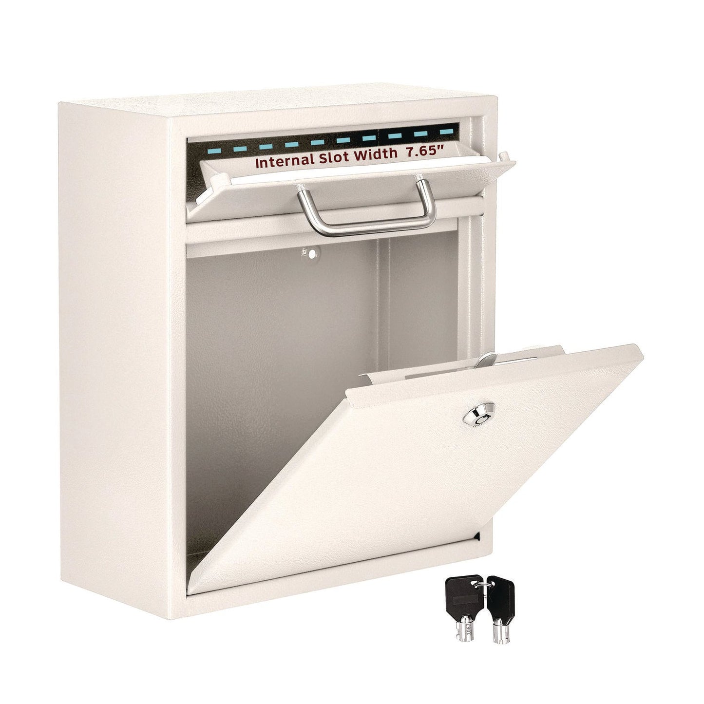 AdirOffice Medium Ultimate Wall Mounted Mail Box, 10.4 x 4.5 x 12, White