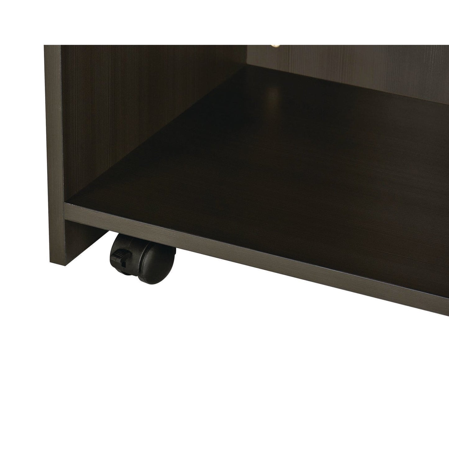 AdirOffice Wood Mobile Presentation Lectern Speaker Stand with Shelves, 22.44 x 16.53 x 45.98, Black
