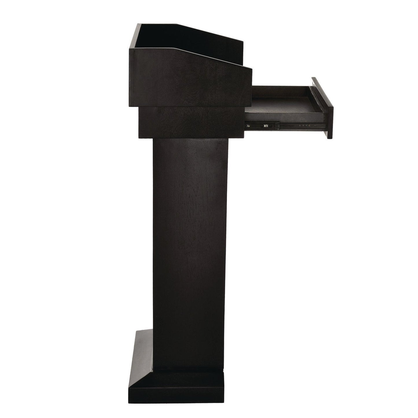 AdirOffice Wood Stand-Up Podium Lectern Speaker Stand with Drawer and Storage Area, 27.55 x 14 x 43.3, Black