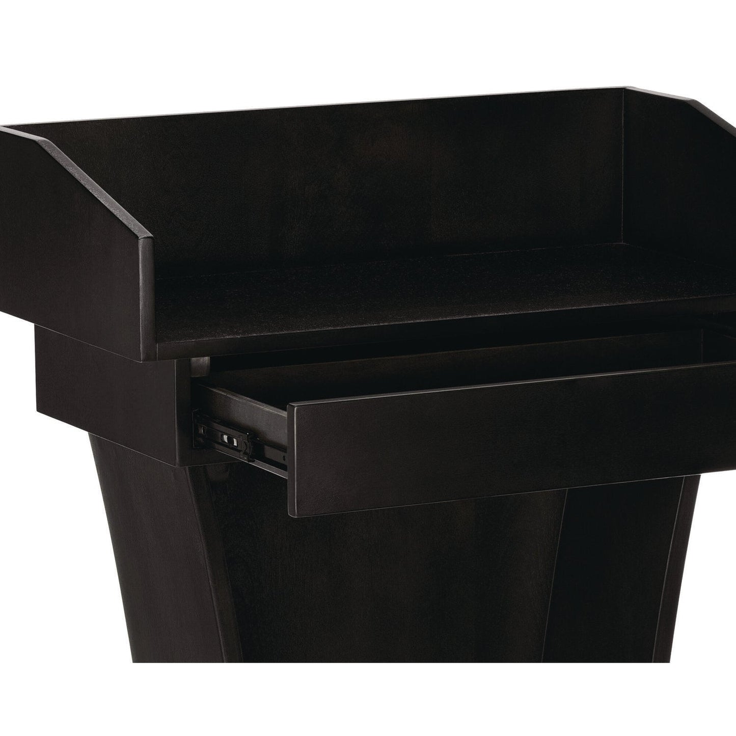 AdirOffice Wood Stand-Up Podium Lectern Speaker Stand with Drawer and Storage Area, 27.55 x 14 x 43.3, Black