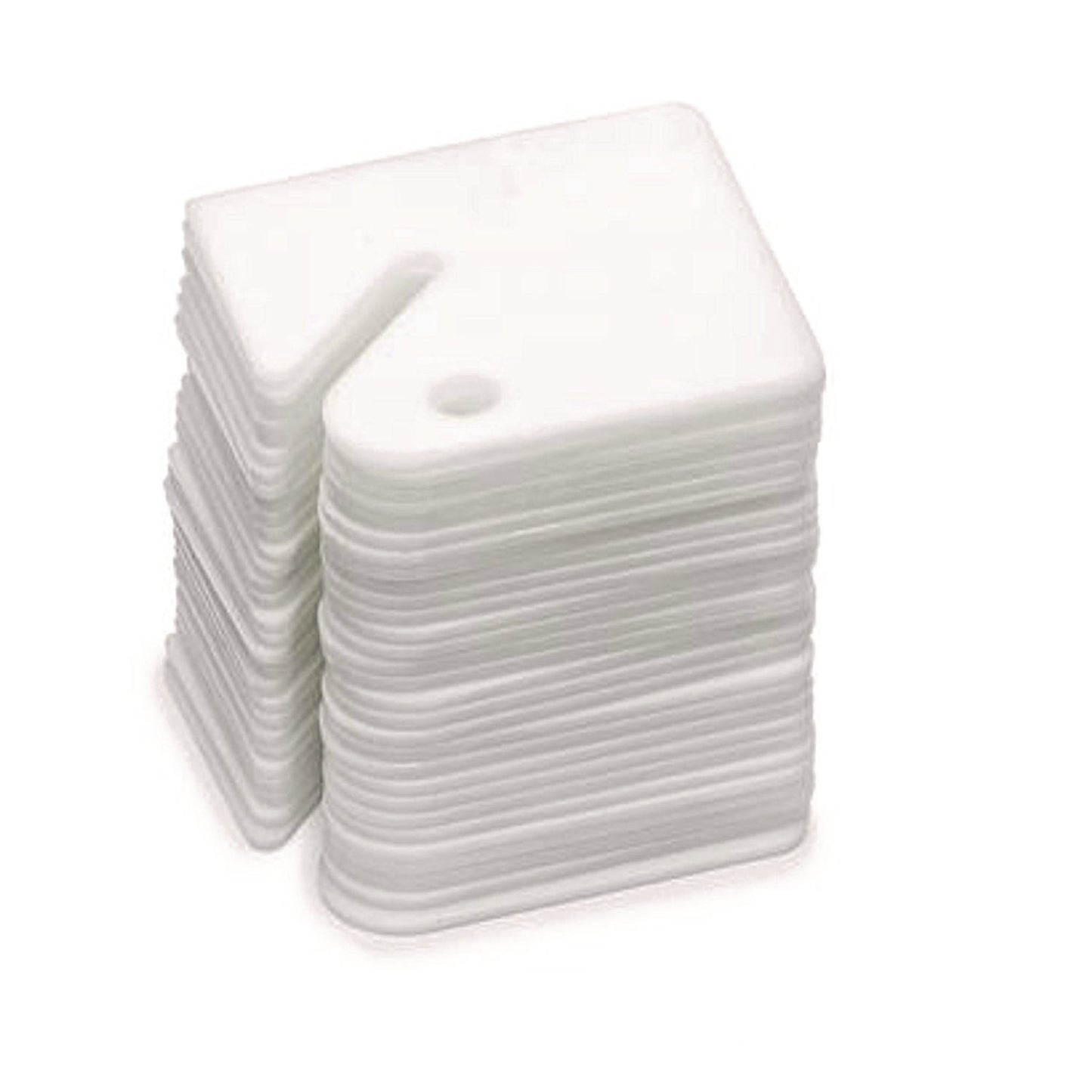 AdirOffice Plastic Identification Key Tags, White, 100/Pack