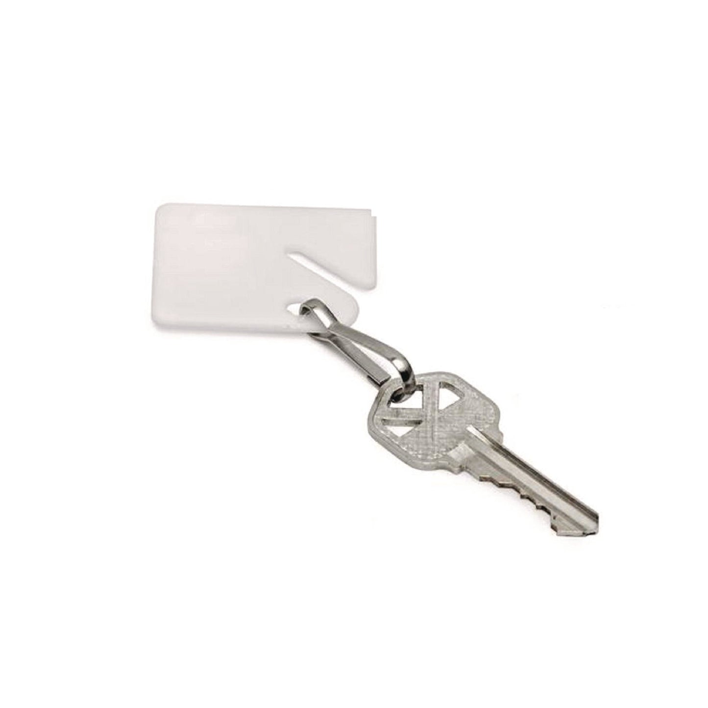 AdirOffice Plastic Identification Key Tags, White, 100/Pack