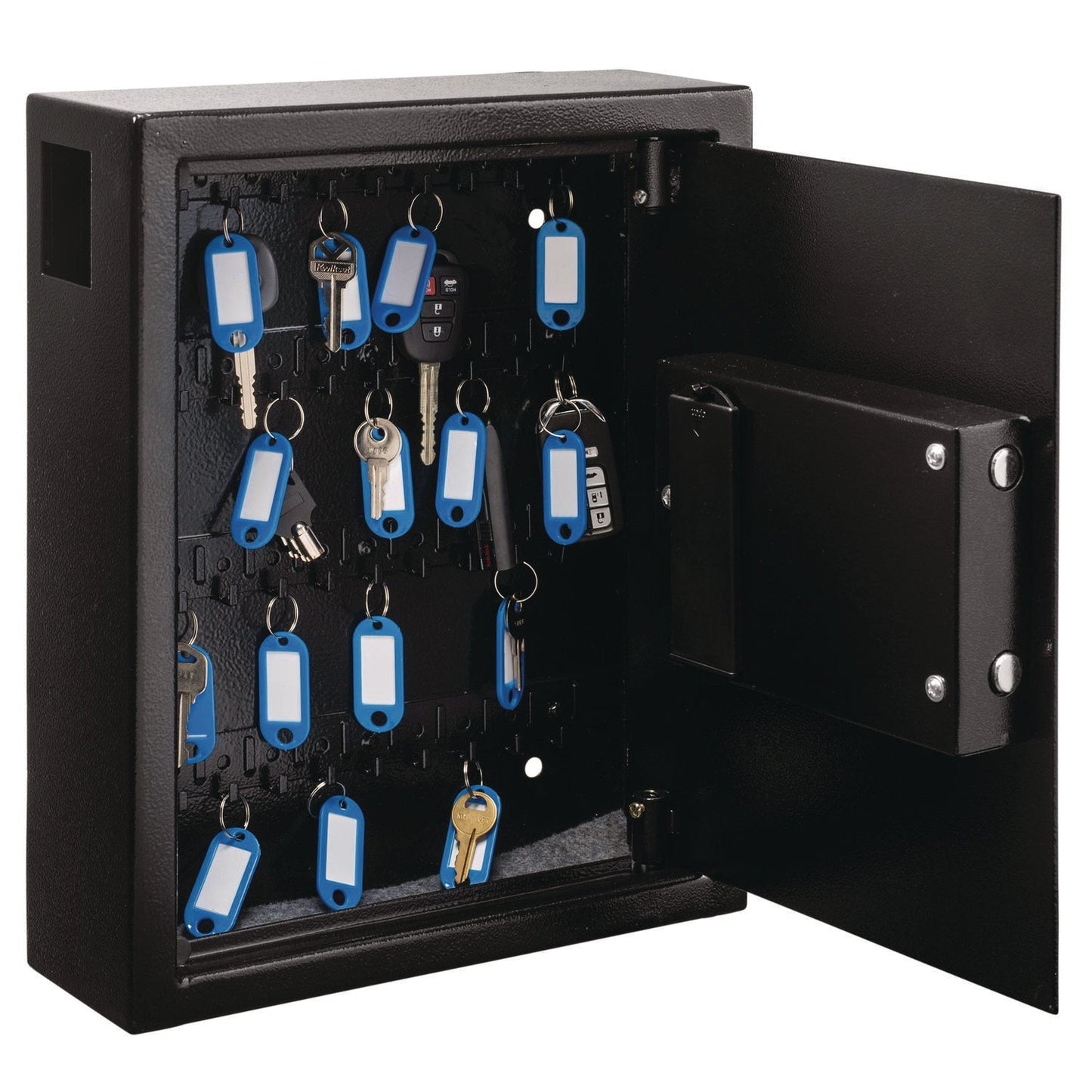 AdirOffice Steel Digital Lock Key Cabinet, 40-Key, 13 x 4 x 14.3, Stainless Steel 304, Black