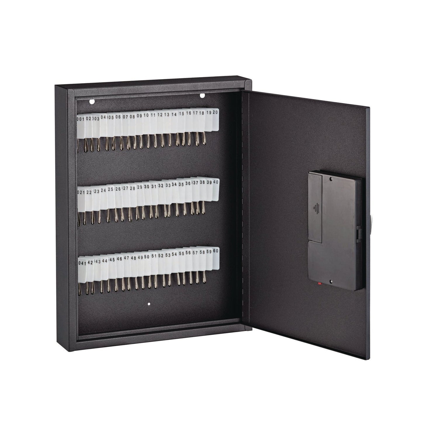 AdirOffice Steel Digital Lock Key Cabinet, 60-Key, 13 x 2.6 x 17, Stainless Steel 304, Black