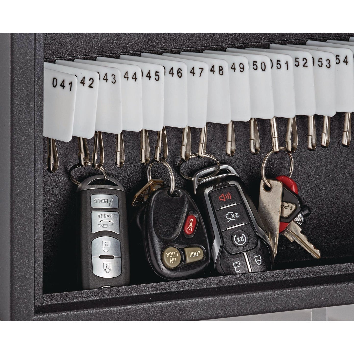AdirOffice Steel Digital Lock Key Cabinet, 60-Key, 13 x 2.6 x 17, Stainless Steel 304, Black