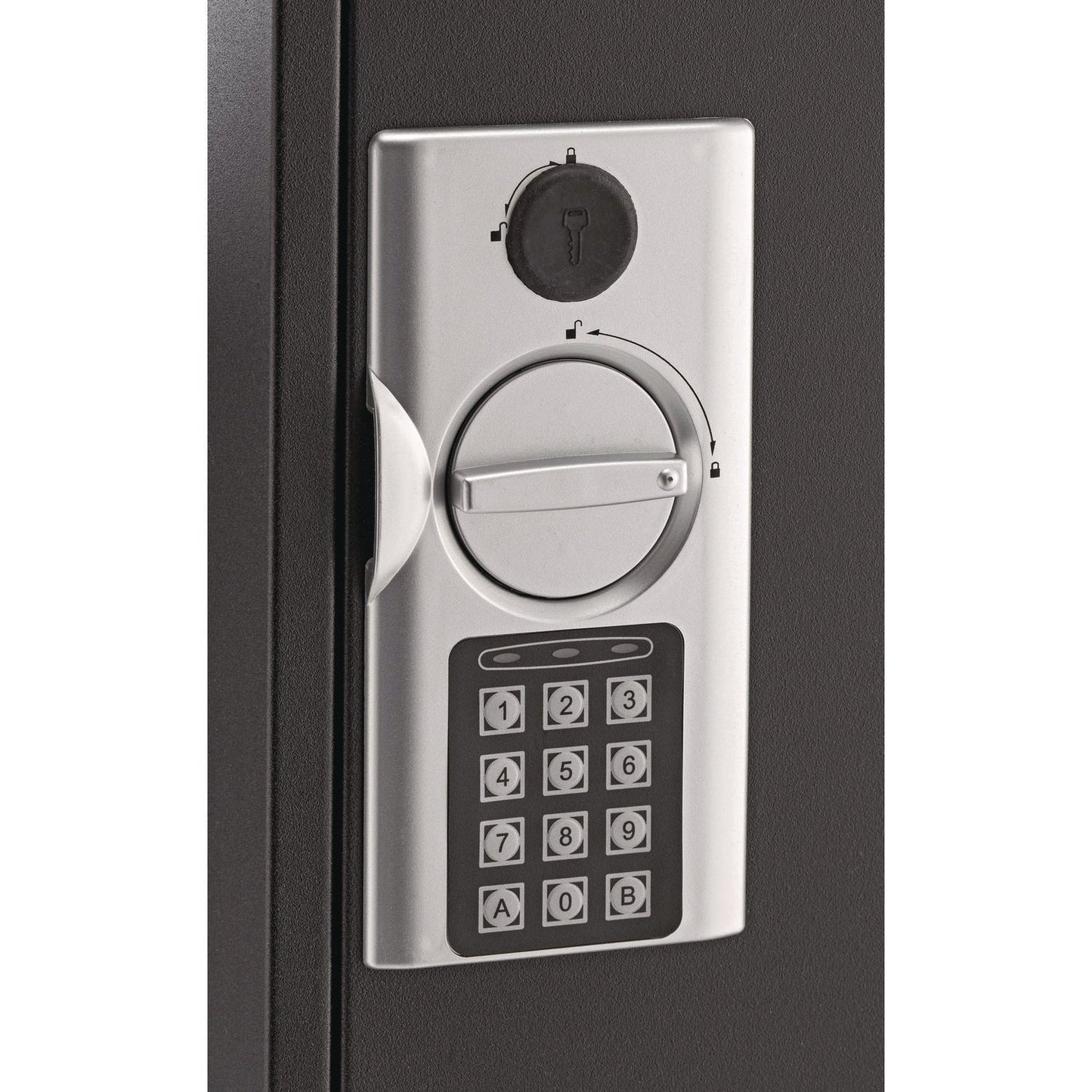 AdirOffice Steel Digital Lock Key Cabinet, 60-Key, 13 x 2.6 x 17, Stainless Steel 304, Black