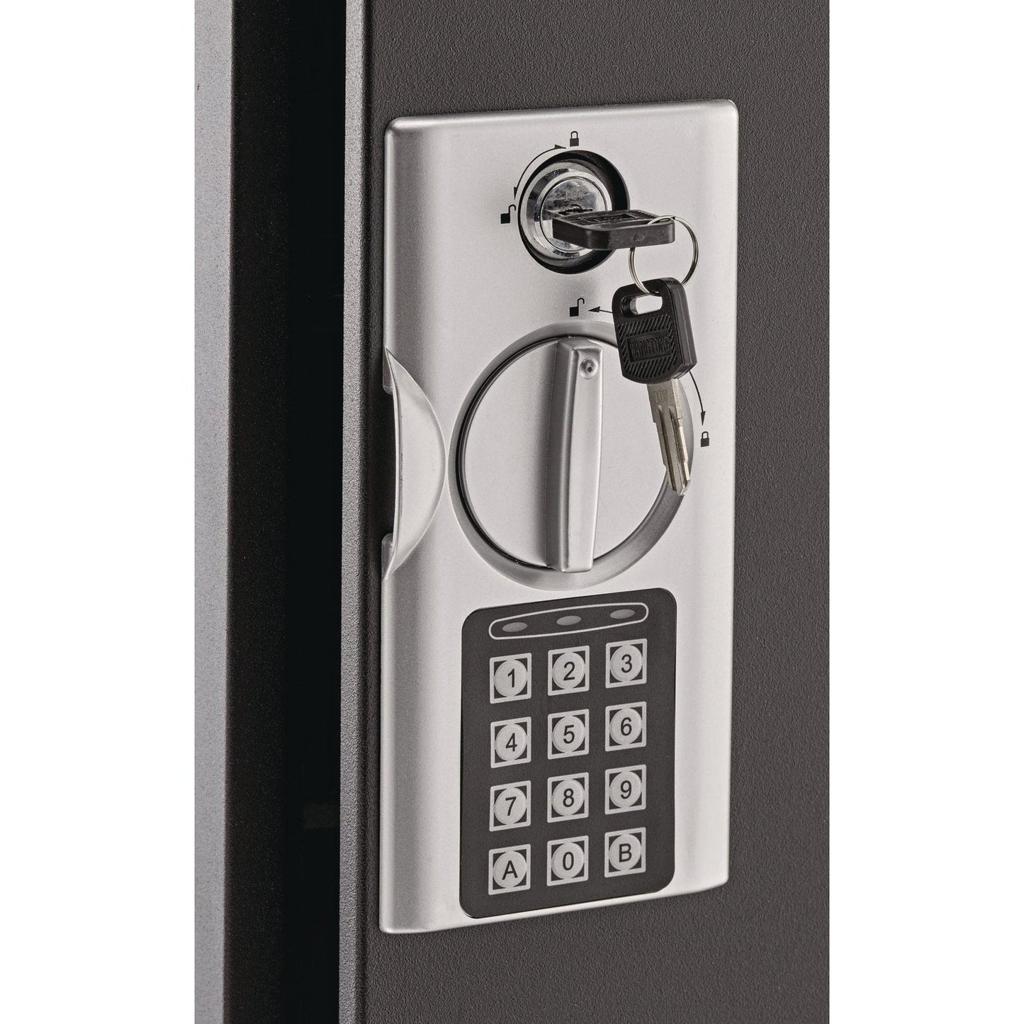 AdirOffice Steel Digital Lock Key Cabinet, 60-Key, 13 x 2.6 x 17, Stainless Steel 304, Black