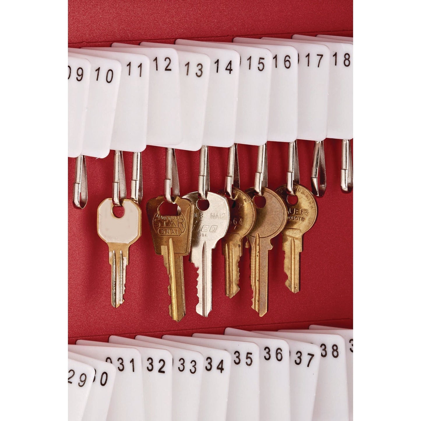 AdirOffice Steel Digital Lock Key Cabinet, 60-Key, 13 x 2.6 x 17, Stainless Steel 304, Red