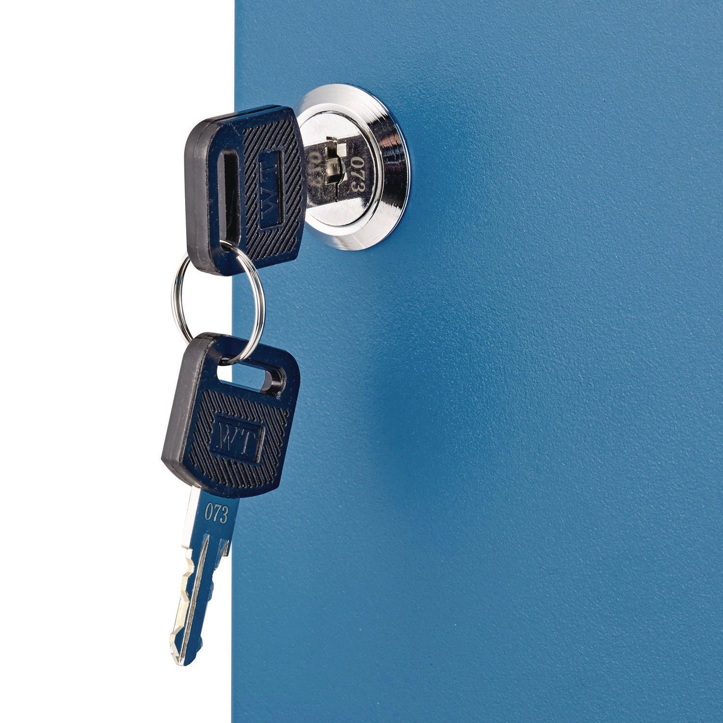 AdirOffice Steel Secure Key Cabinet with Key Lock, 48-Key, 7.1 x 3.1 x 10, Stainless Steel 304, Blue
