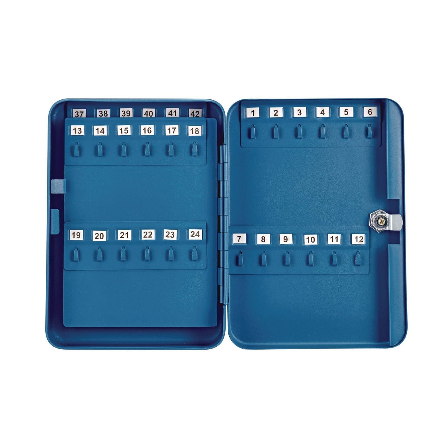 AdirOffice Steel Secure Key Cabinet with Key Lock, 48-Key, 7.1 x 3.1 x 10, Stainless Steel 304, Blue