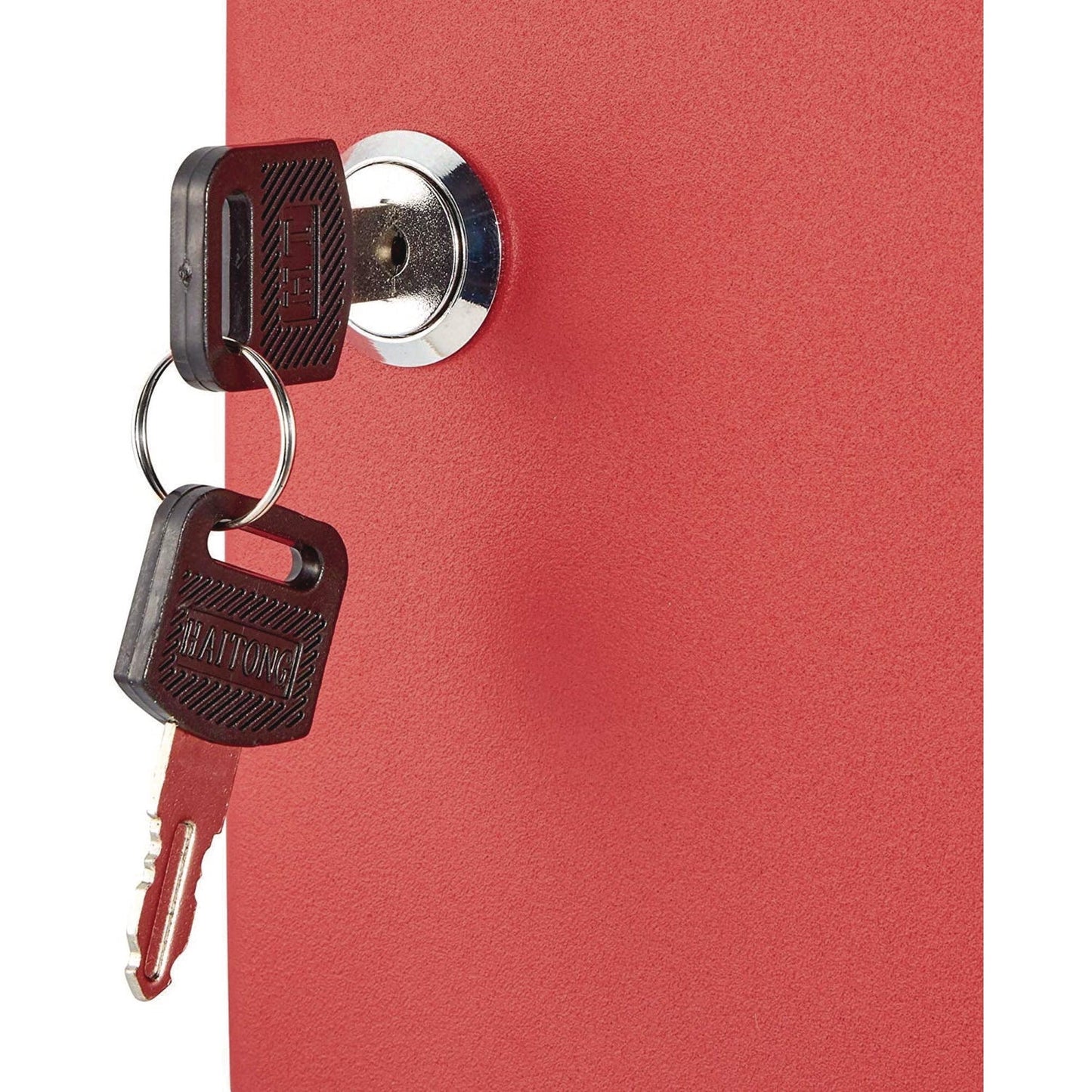 AdirOffice Steel Secure Key Cabinet with Key Lock, 48-Key, 7.1 x 3.1 x 10, Stainless Steel 304, Red