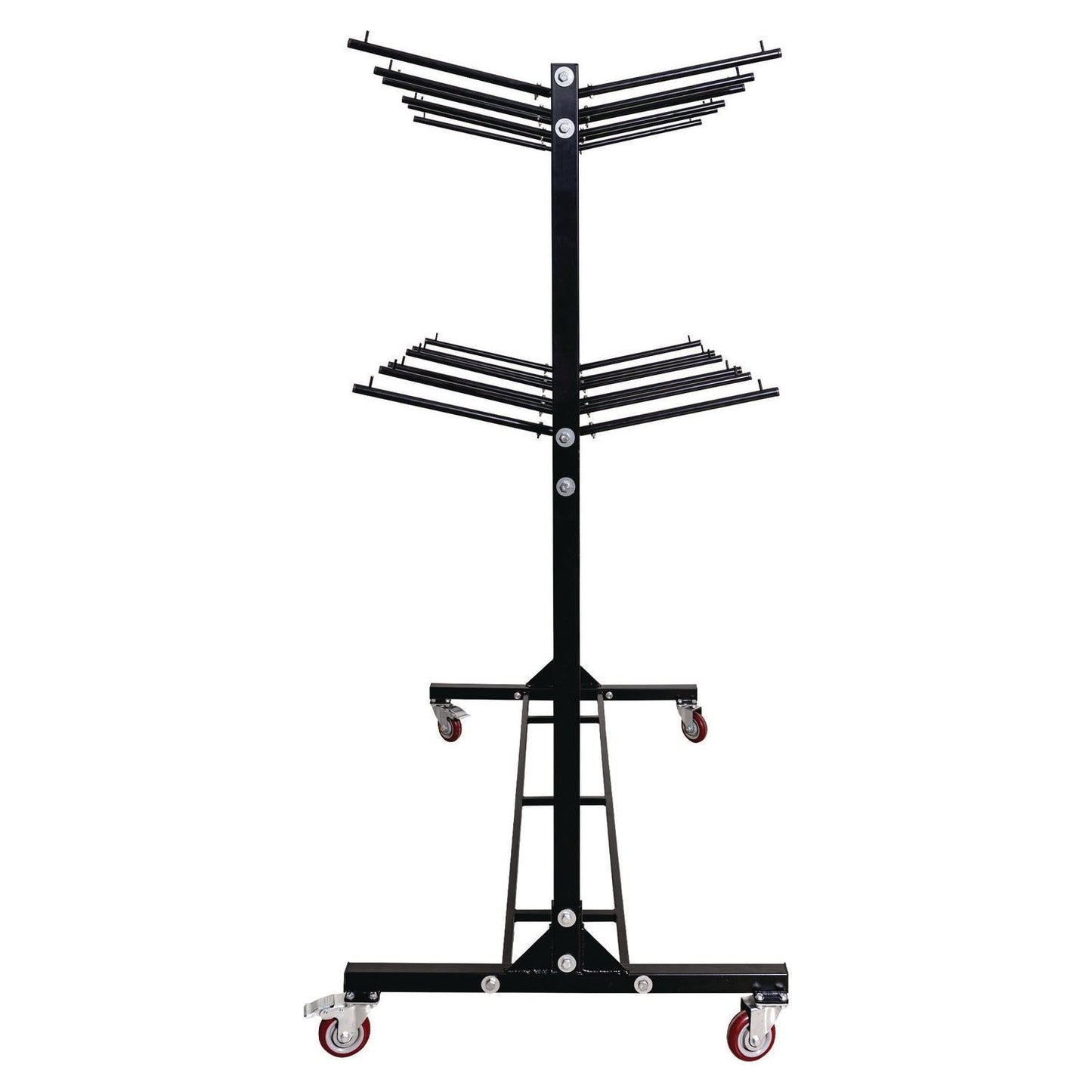 AdirOffice Steel Folding Chair Two-Tier Utility Cart, Metal, 1,000 lb Capacity, 33 x 65 x 68.5, Black
