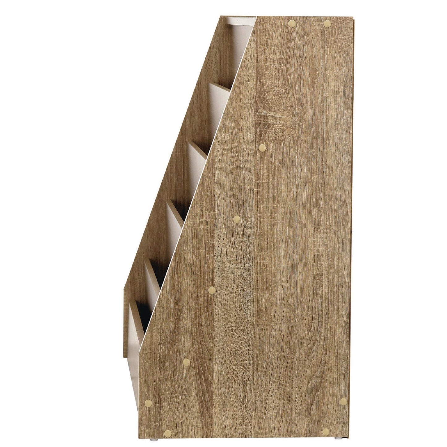 AdirKids Wood 5-Shelf Bookcase Literature Display Rack, 17.2 w x 4.88 d x 38.3 h, Medium Oak