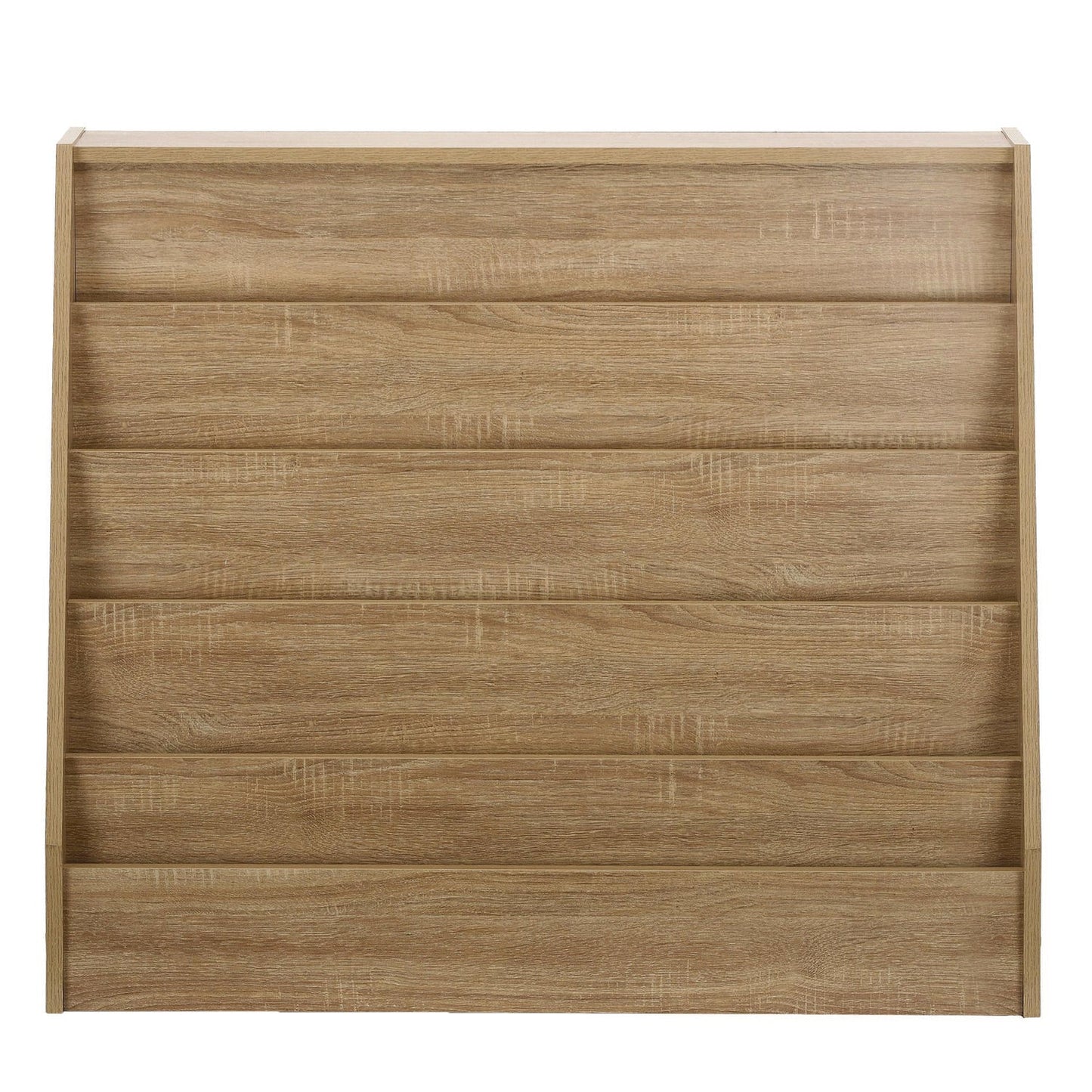 AdirKids Wood 5-Shelf Bookcase Literature Display Rack, 17.2 w x 4.88 d x 38.3 h, Medium Oak