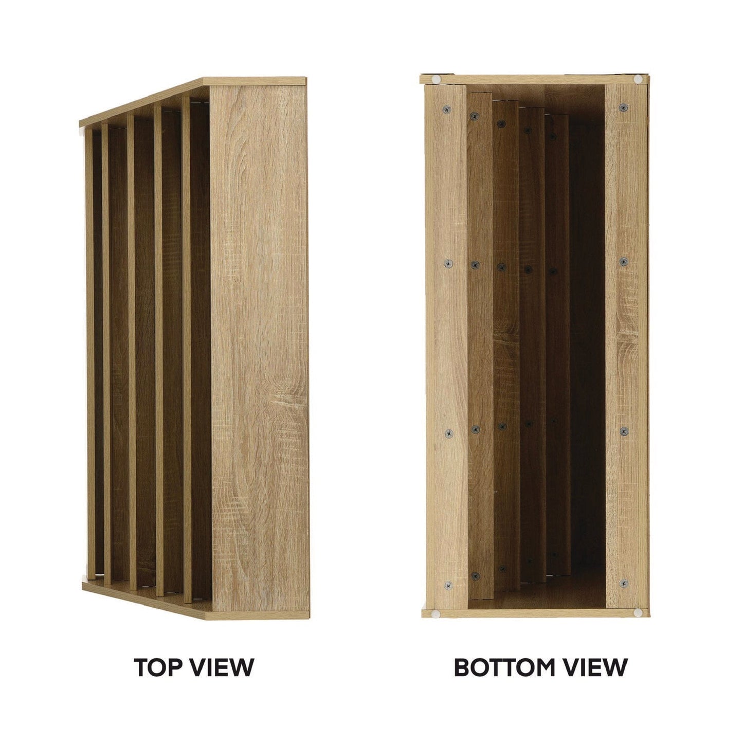 AdirKids Wood 5-Shelf Bookcase Literature Display Rack, 17.2 w x 4.88 d x 38.3 h, Medium Oak