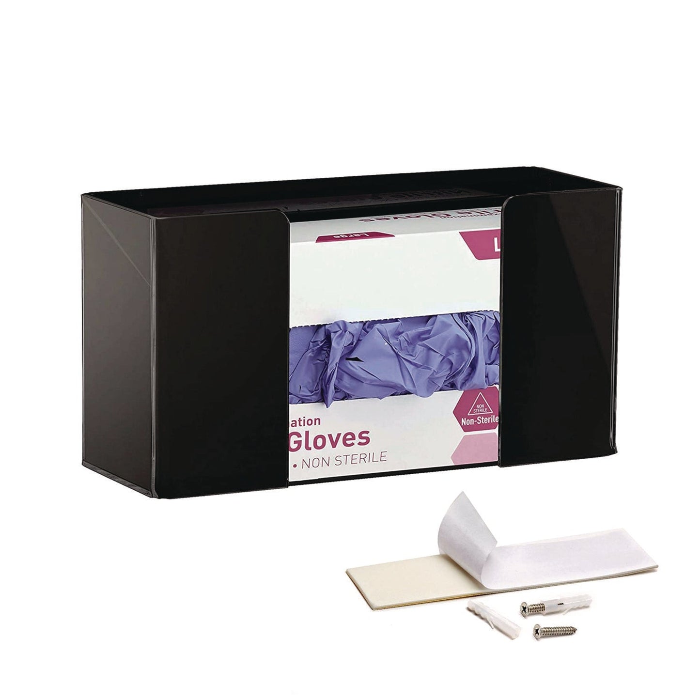 AdirMed Acrylic Glove Dispenser, Single Box Capacity, 10.2 x 3.5 x 5.3, Black