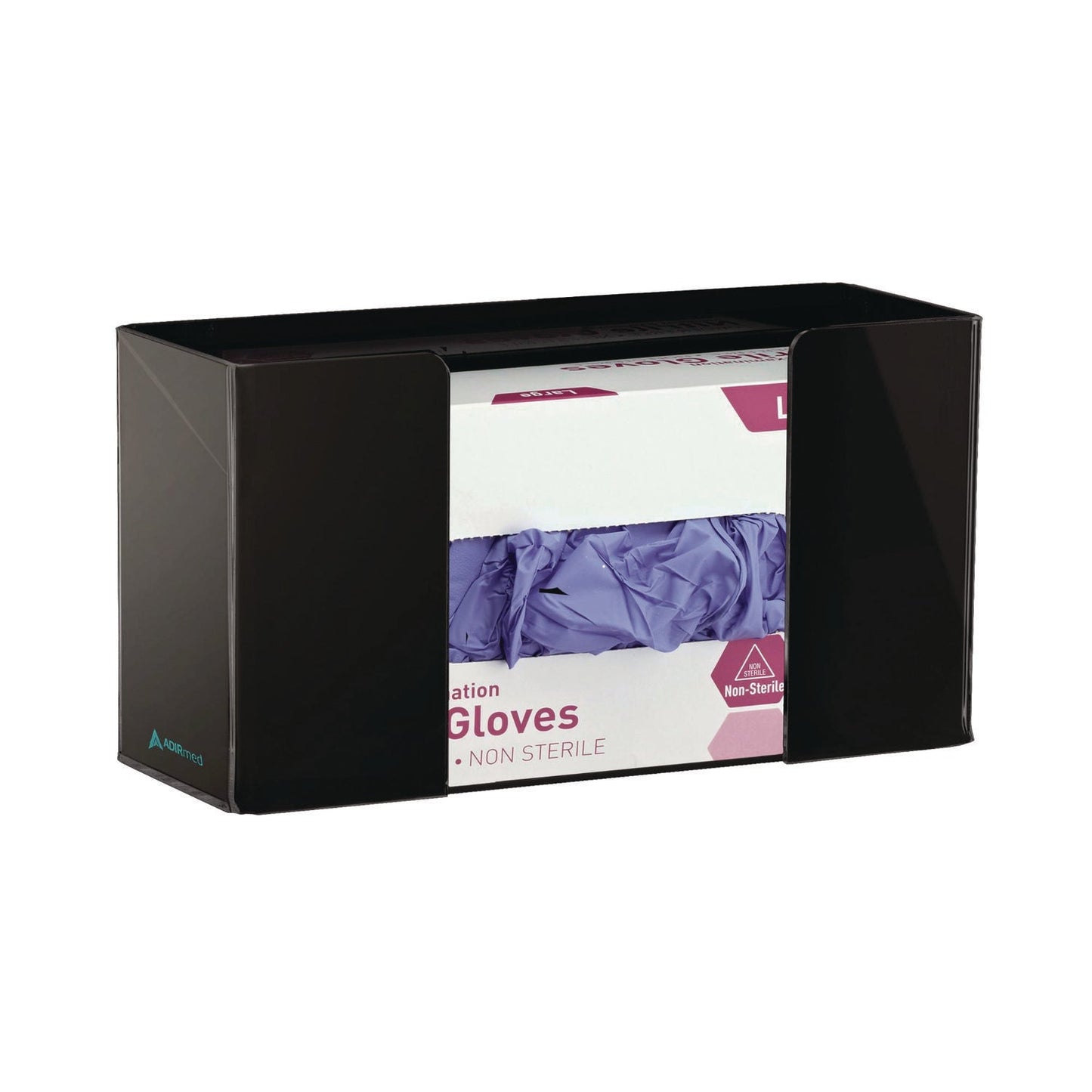 AdirMed Acrylic Glove Dispenser, Single Box Capacity, 10.2 x 3.5 x 5.3, Black