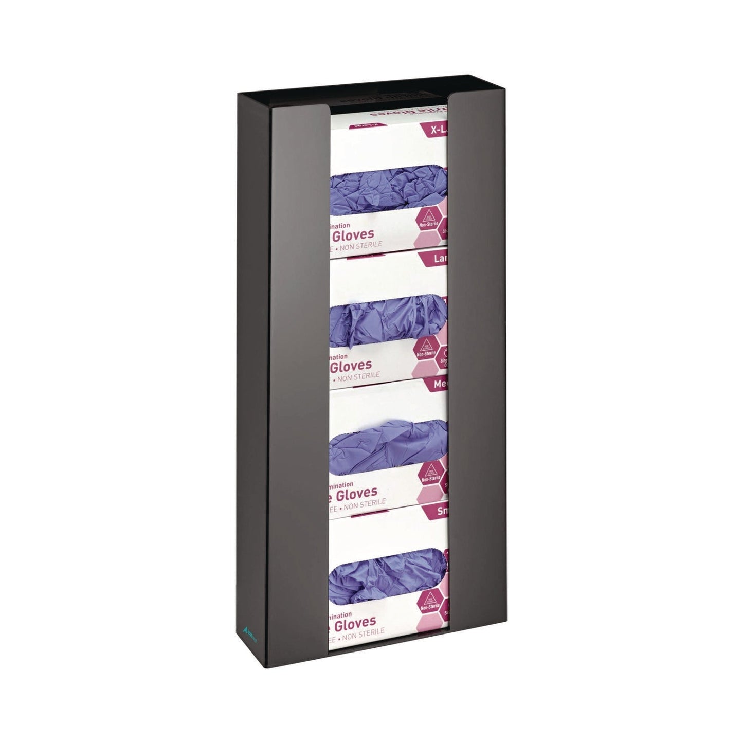 AdirMed Acrylic Glove Dispenser, Quad Box Capacity, 10.2 x 3.5 x 21.1, Black
