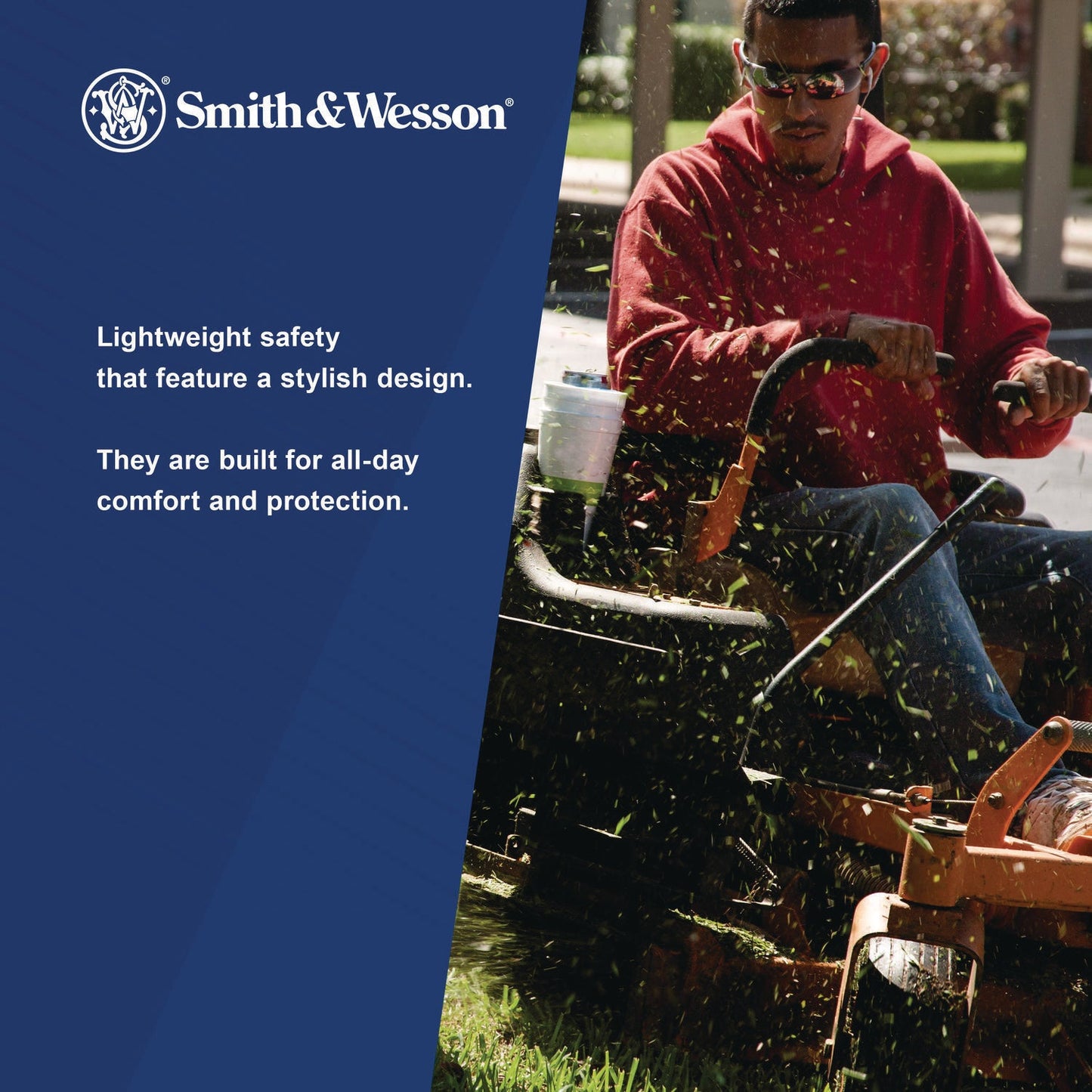 Smith & Wesson® 44 Magnum Safety Glasses, Black Frame, Clear Lens, 12/Box